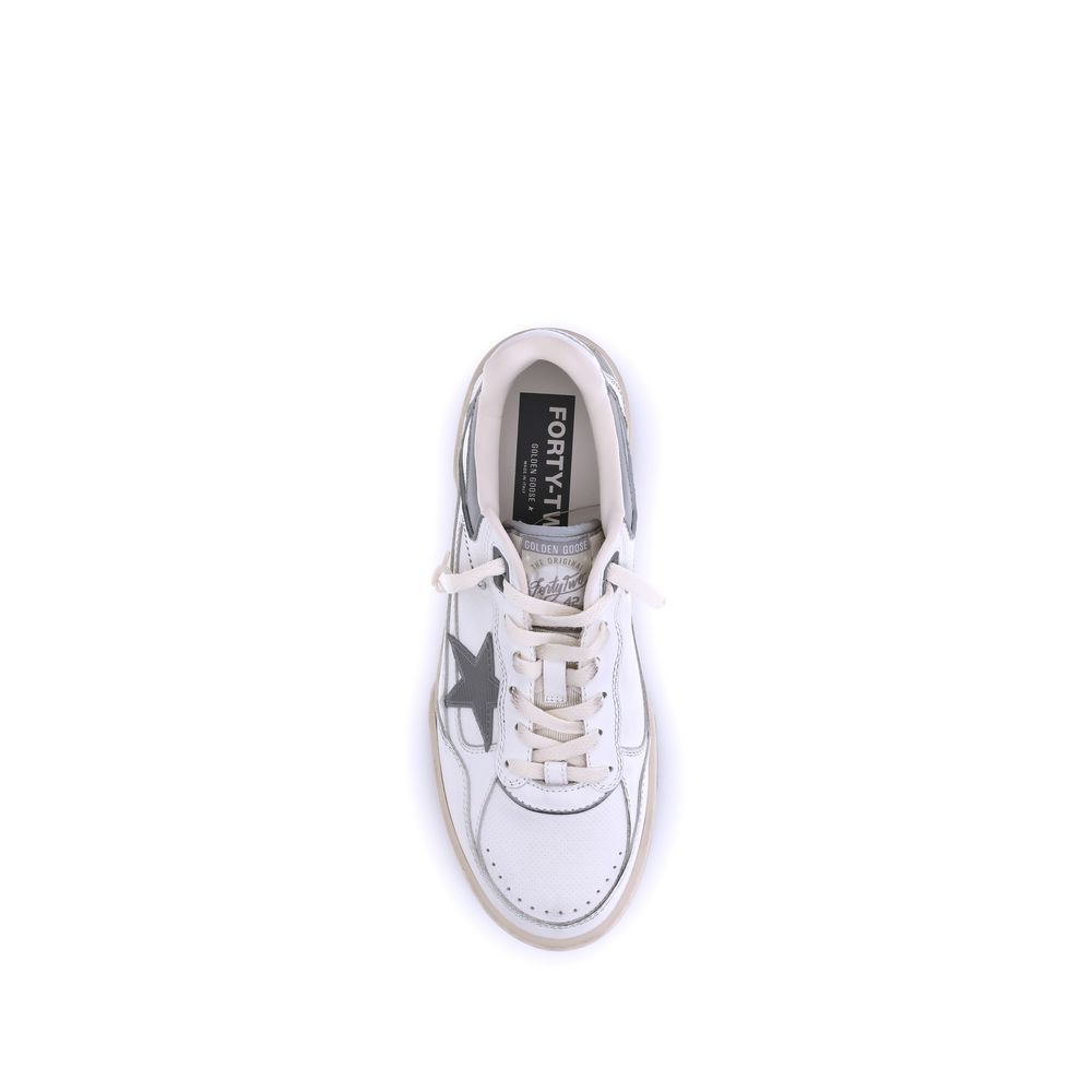Golden Goose Gray Calf Leather Bos Taurus Chunky Sneakers | Regal Royce