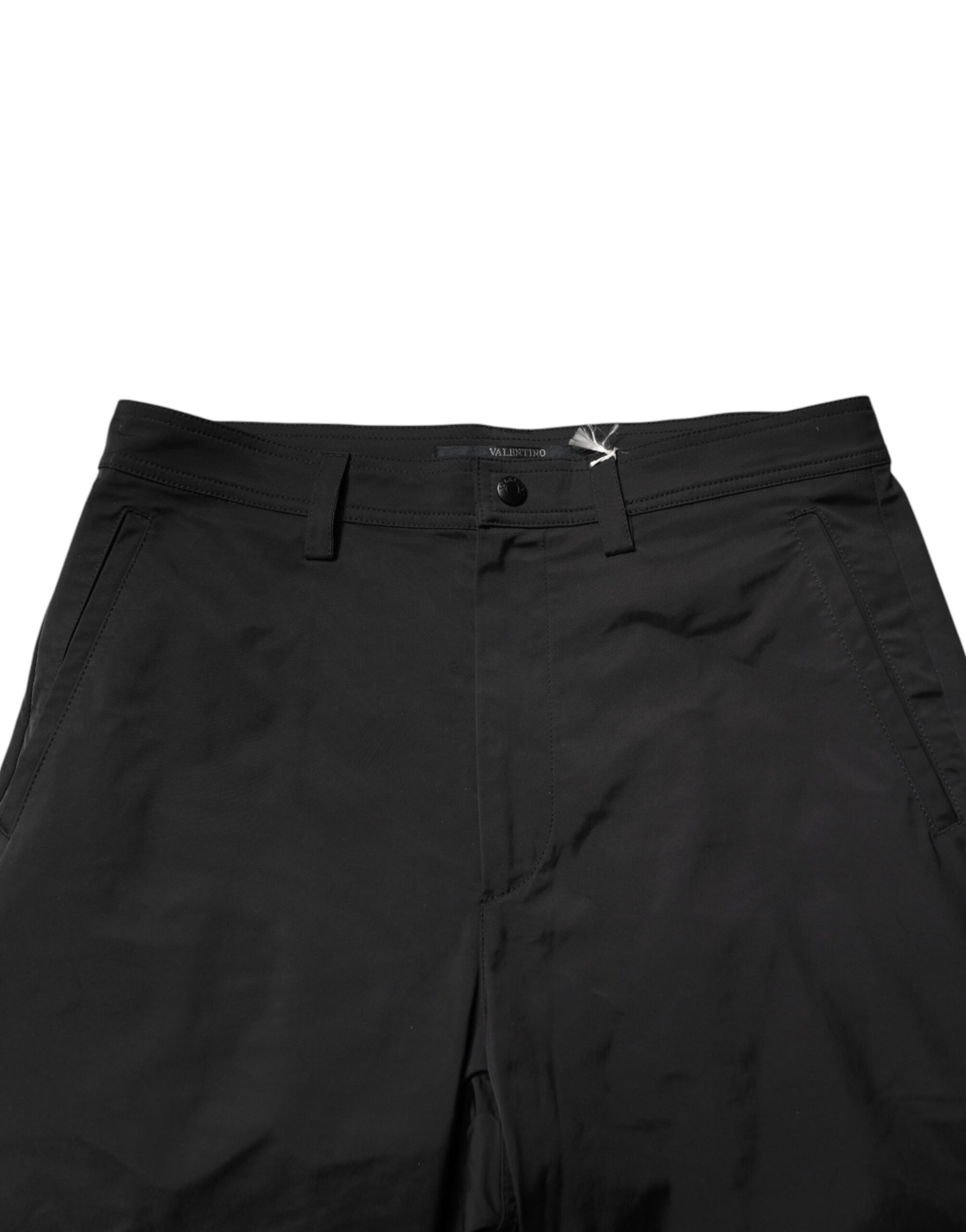 Valentino Black Mid Waist Men Tapered Dress Trouser Pants | Regal Royce