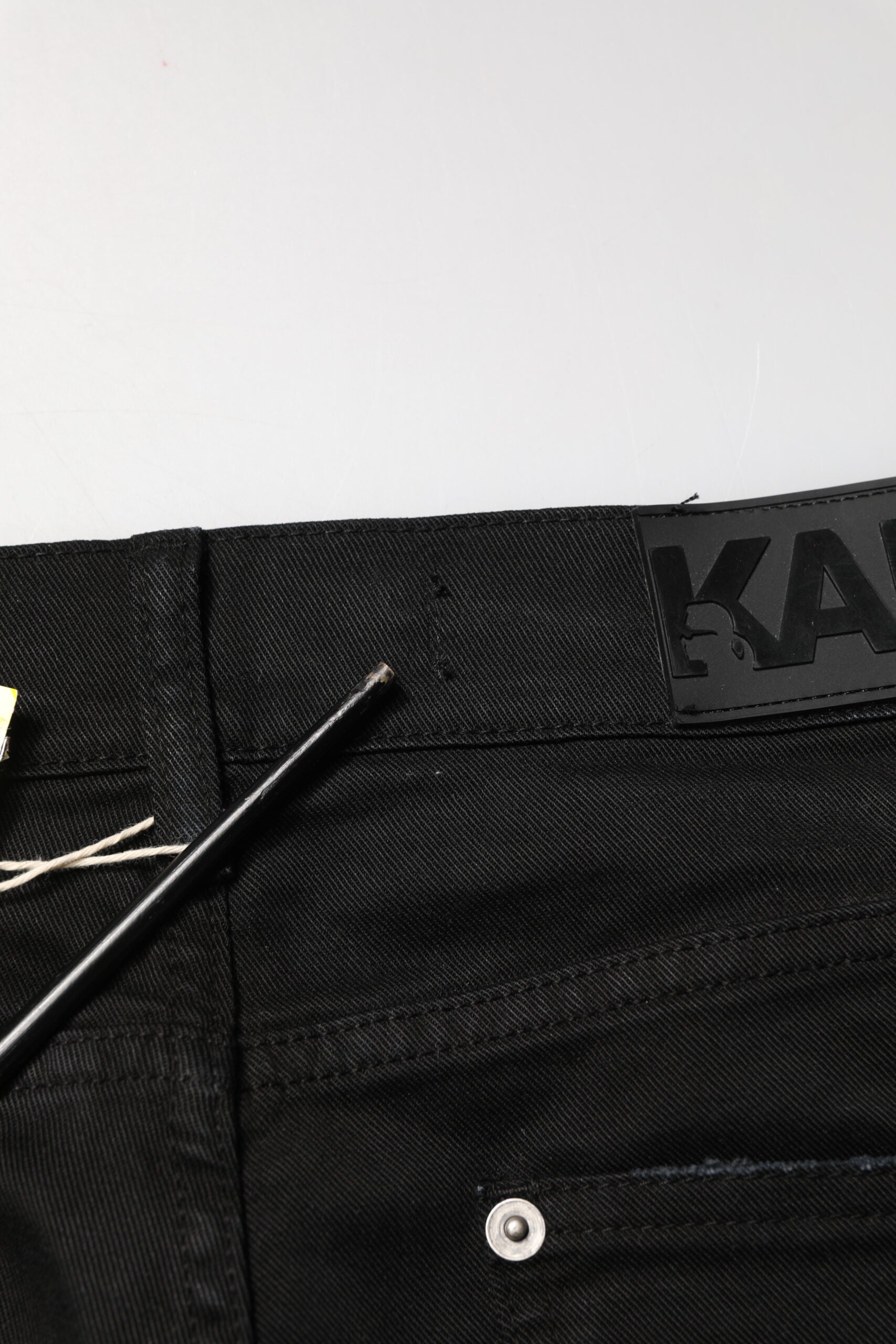 Karl Lagerfeld Black Tattered Men Skinny Denim Trouser Jeans | Regal Royce