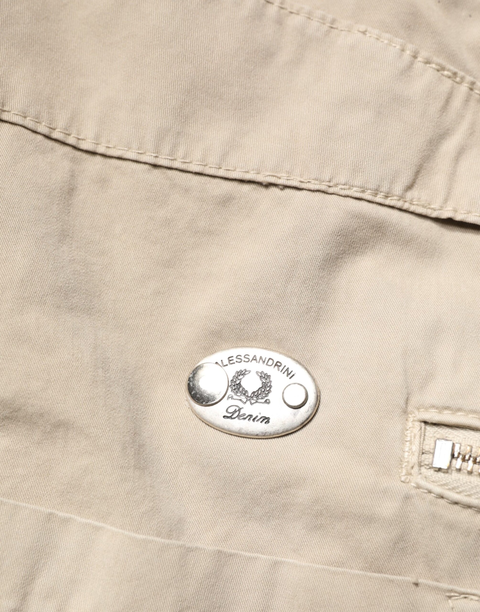 Daniele Alessandrini Beige Cotton Mid Waist Straight Men Denim Jeans | Regal Royce