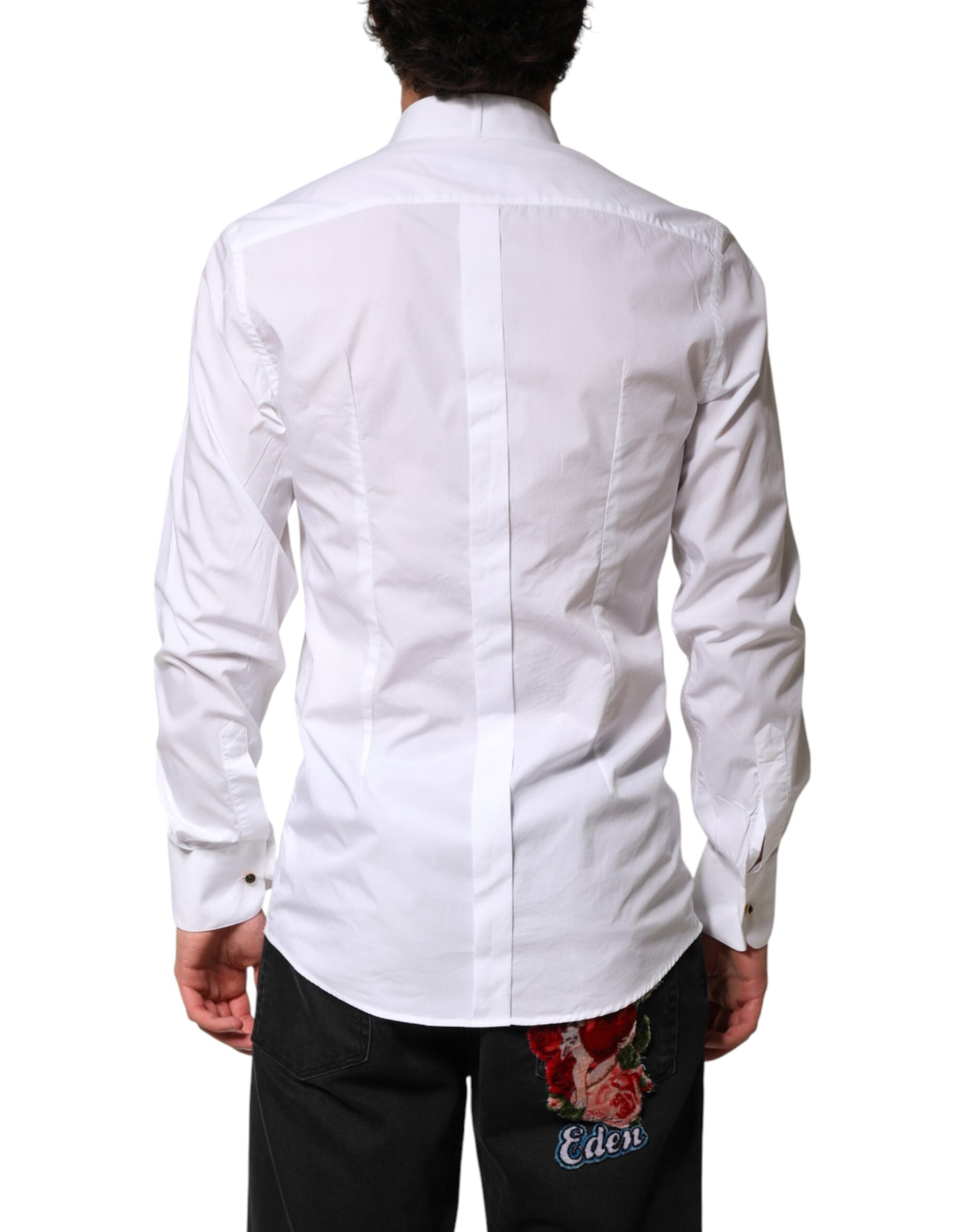 Dolce & Gabbana White GOLD Long Sleeves Formal Dress Shirt | Regal Royce