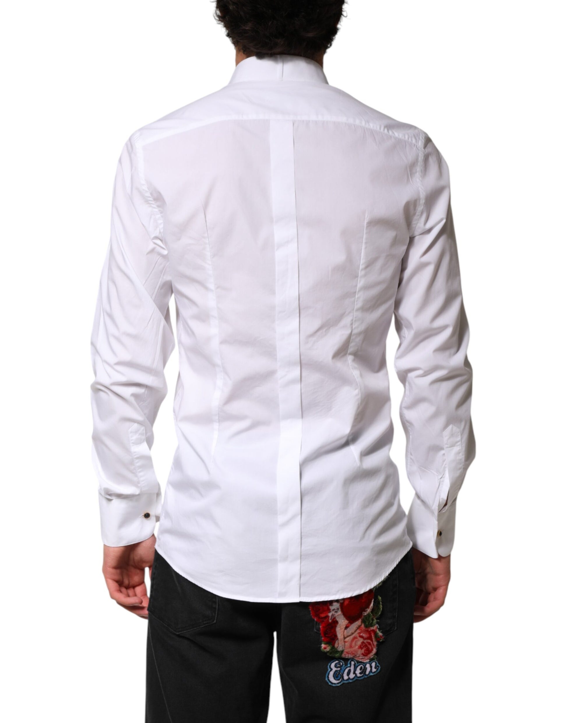 Dolce & Gabbana White GOLD Long Sleeves Formal Dress Shirt | Regal Royce