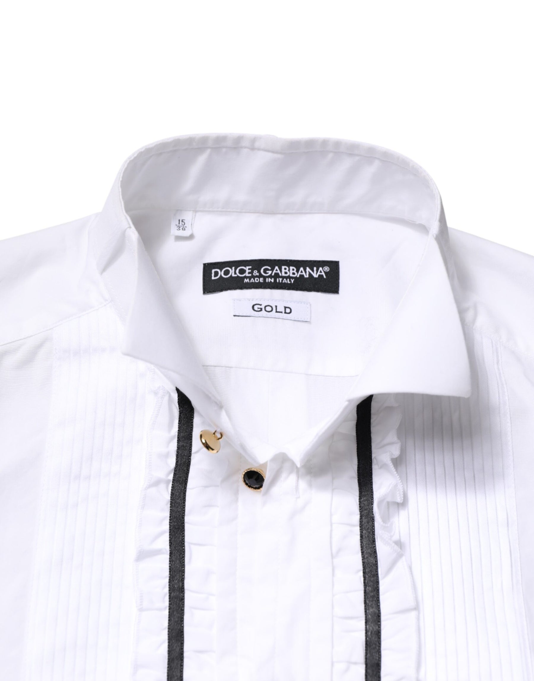 Dolce & Gabbana White GOLD Long Sleeves Formal Dress Shirt | Regal Royce