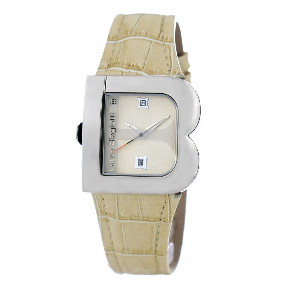 Laura Biagiotti Beige Leather Dress Watch | Regal Royce