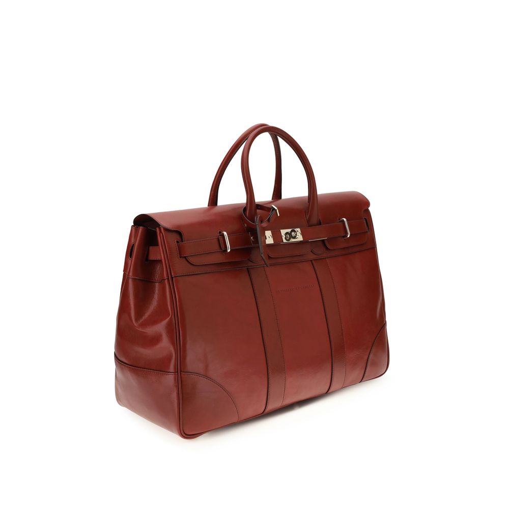 Brunello Cucinelli Bordeaux Calf Leather Bos Taurus Luggage And Travel | Regal Royce