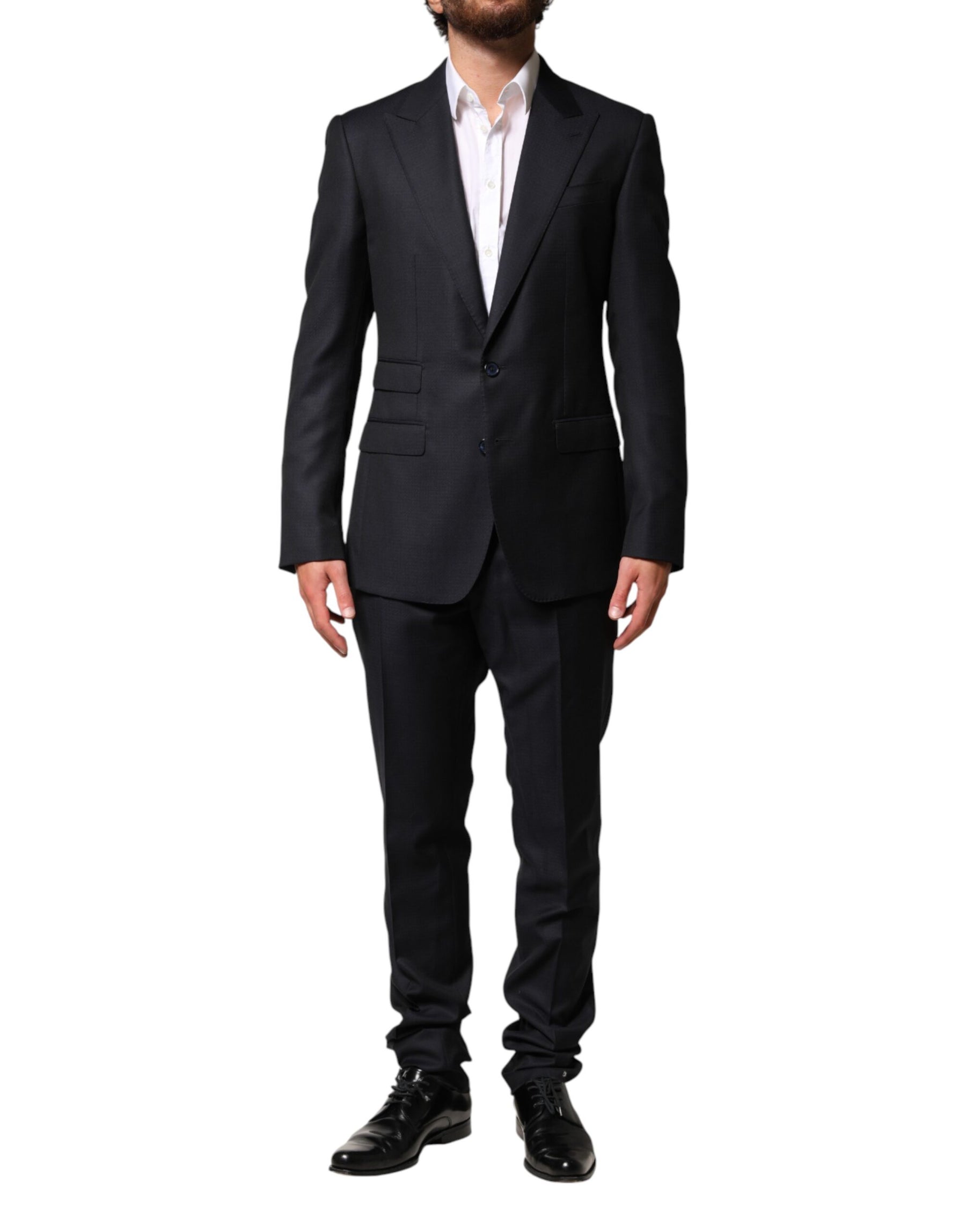 Dolce & Gabbana Black Wool Single Breasted Men 2 Piece Suit | Regal Royce