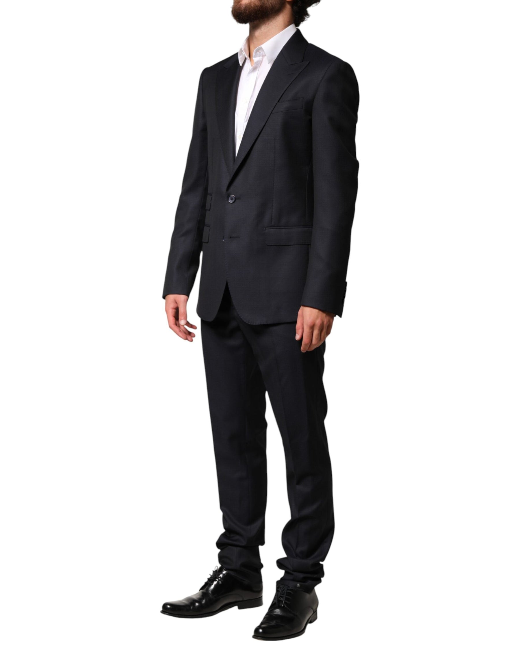 Dolce & Gabbana Black Wool Single Breasted Men 2 Piece Suit | Regal Royce