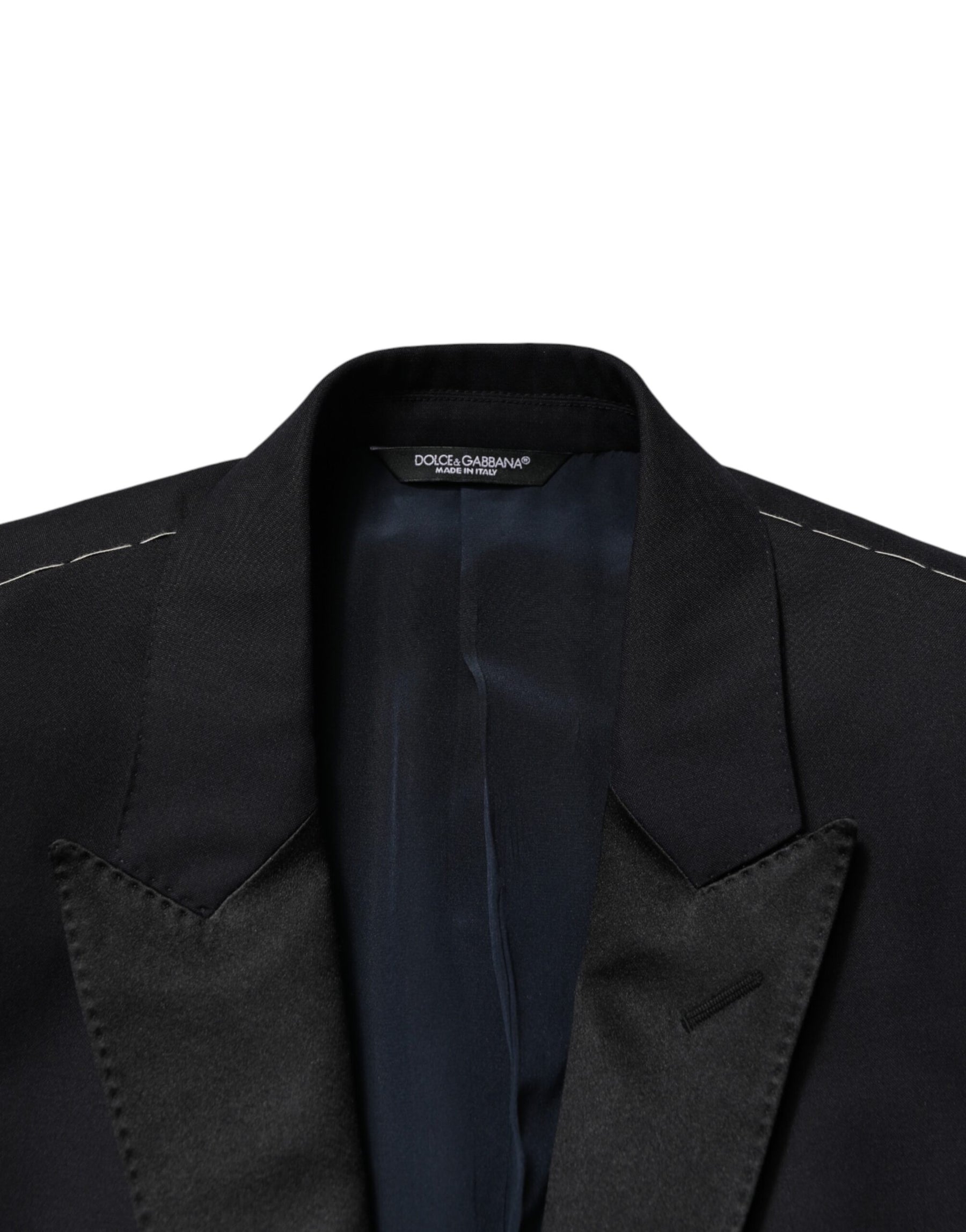 Dolce & Gabbana Black Wool Single Breasted 3 Piece Men Suit | Regal Royce
