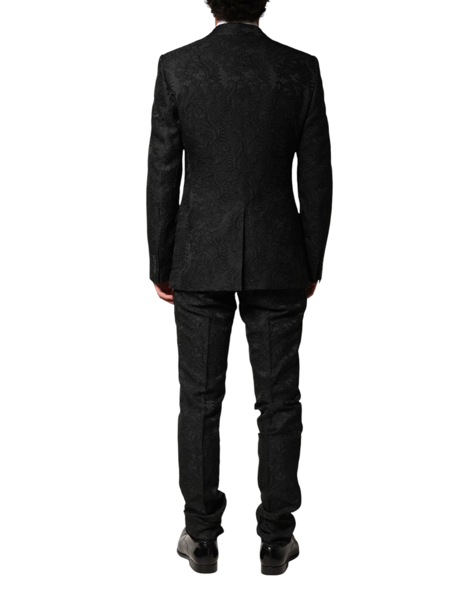 Dolce & Gabbana Black Brocade Single Breasted 2 Piece Suit | Regal Royce