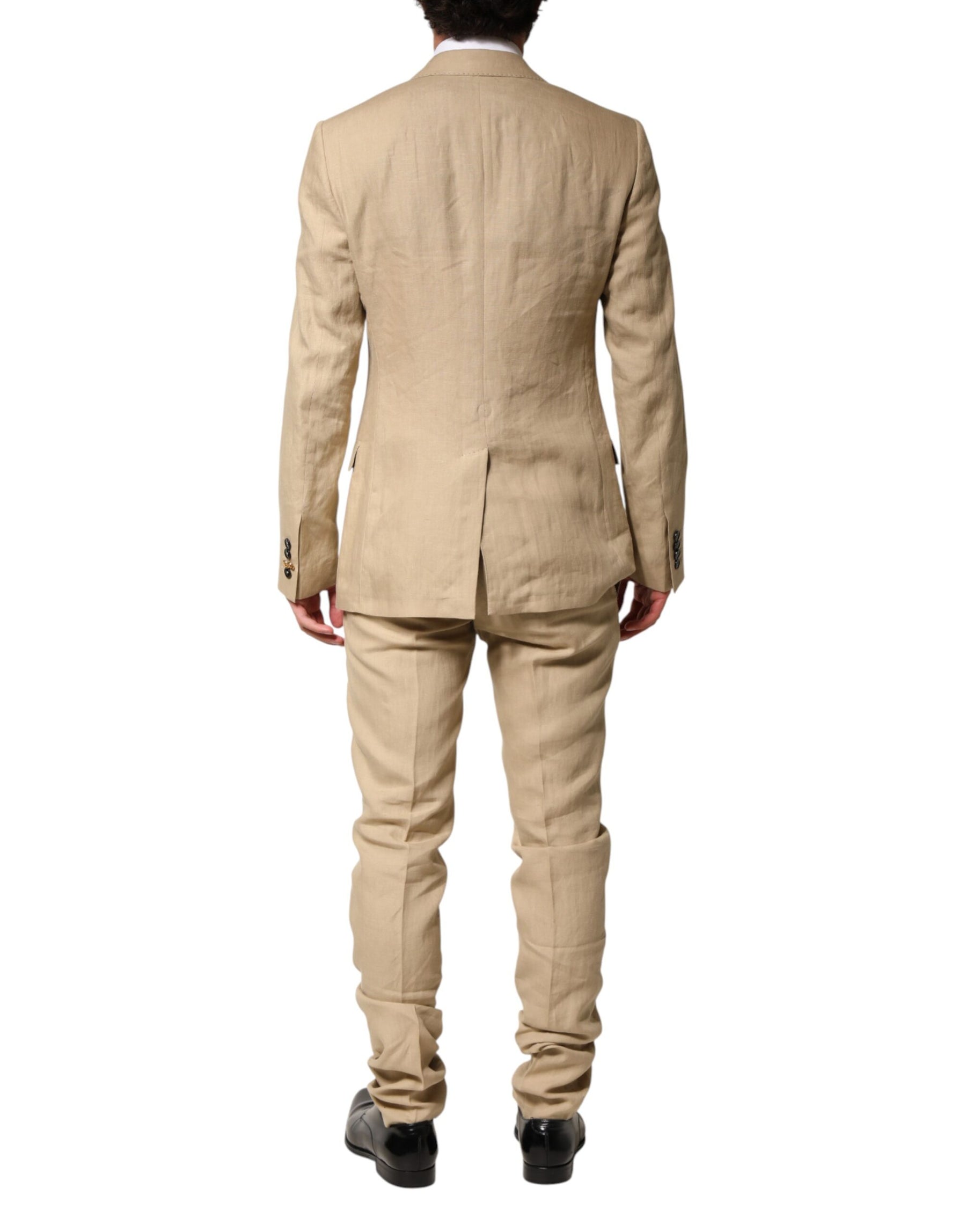 Dolce & Gabbana Beige Linen Single Breasted 2 Piece Suit | Regal Royce