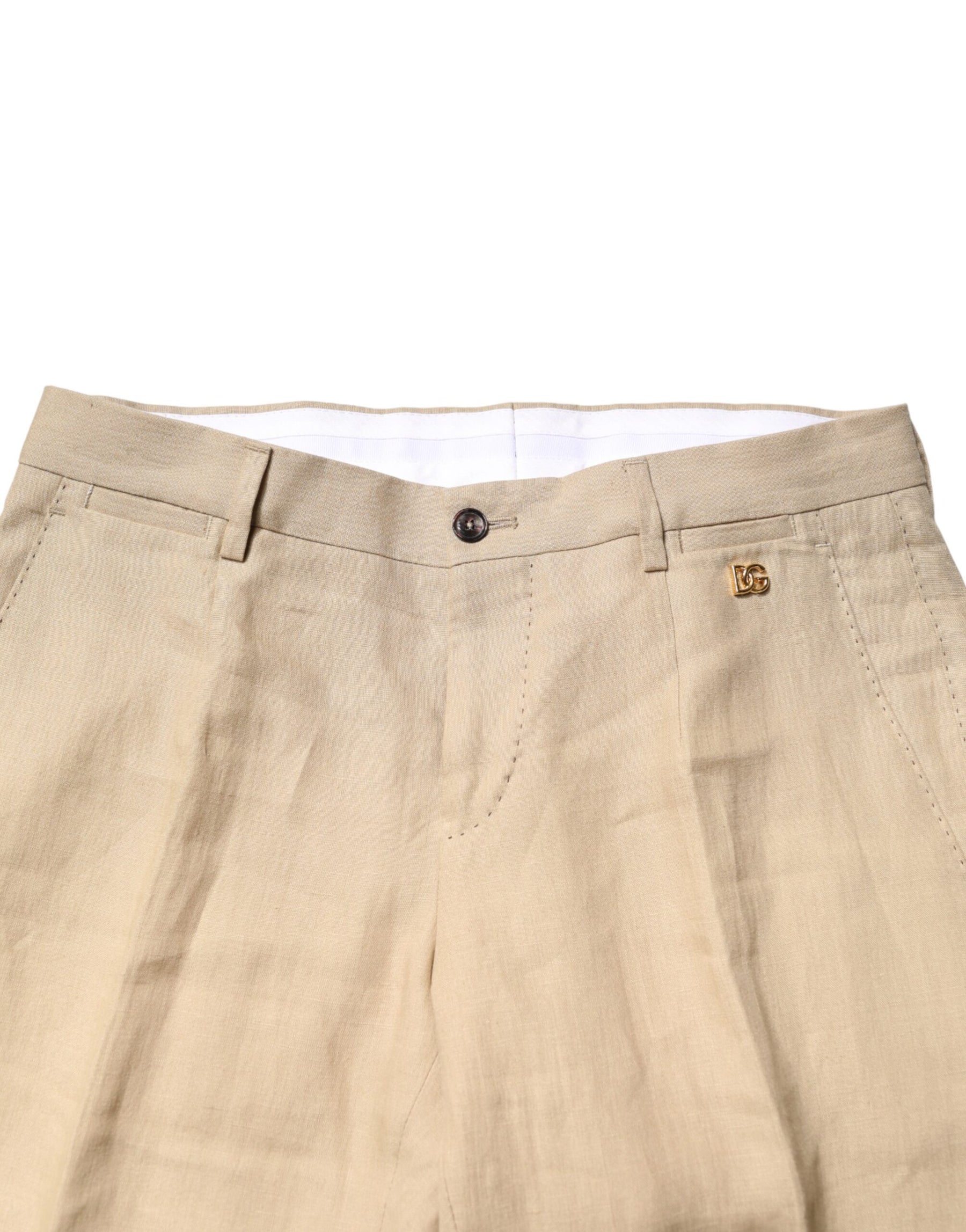 Dolce & Gabbana Beige Linen Single Breasted 2 Piece Suit | Regal Royce