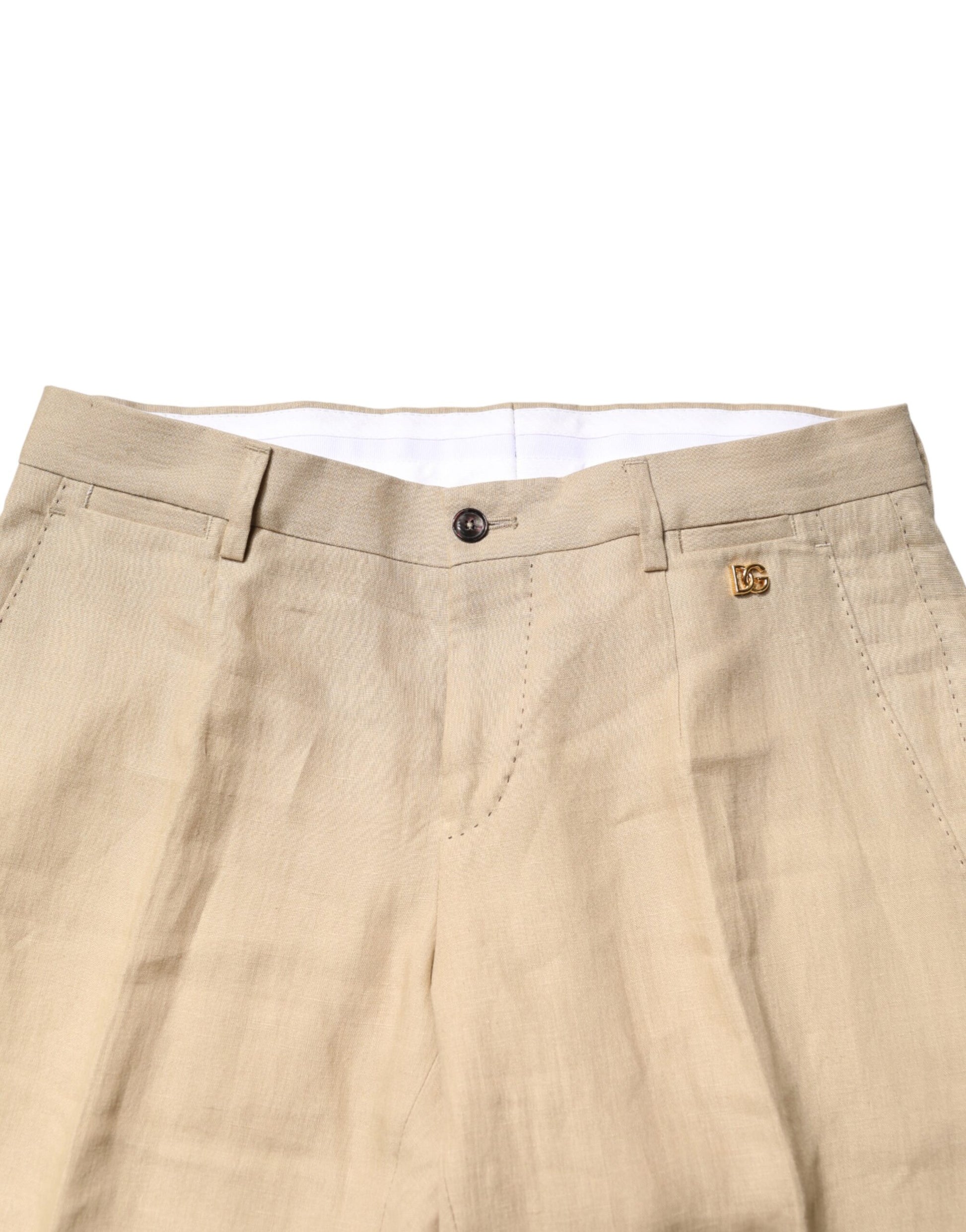 Dolce & Gabbana Beige Linen Single Breasted 2 Piece Suit | Regal Royce