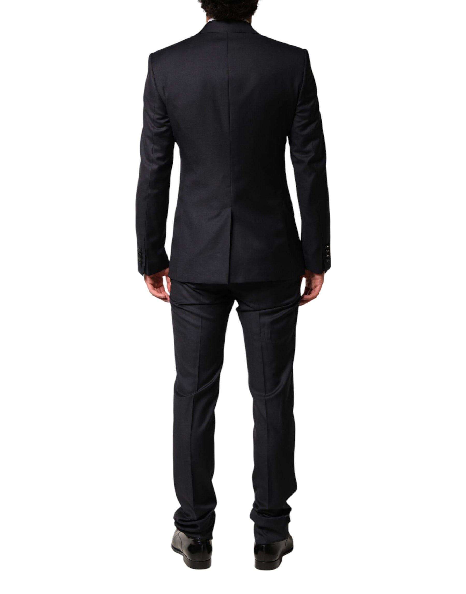 Dolce & Gabbana Black Wool Single Breasted 3 Piece Men Suit | Regal Royce