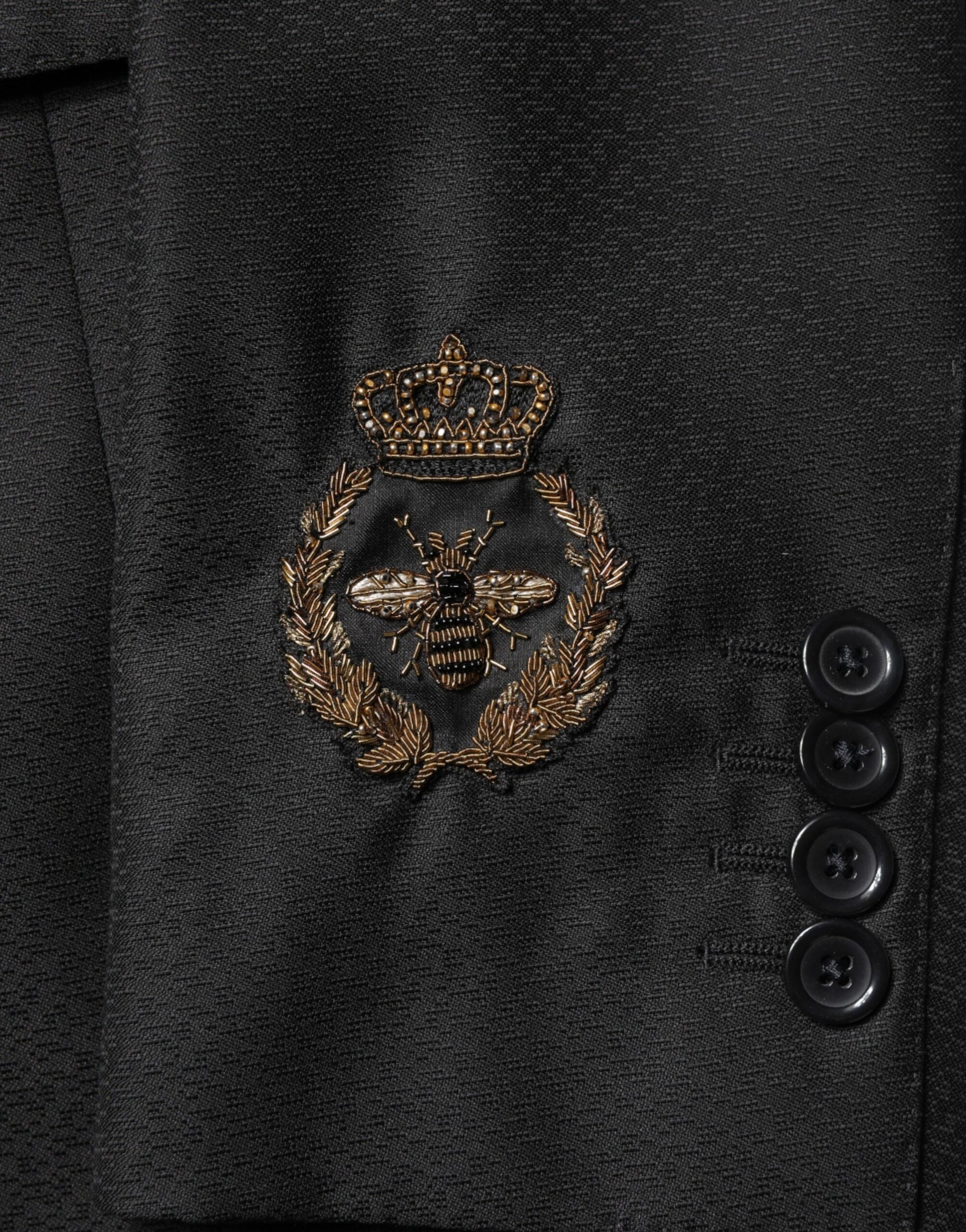 Dolce & Gabbana Black Embellished Single Breasted 2 Pc Suit | Regal Royce