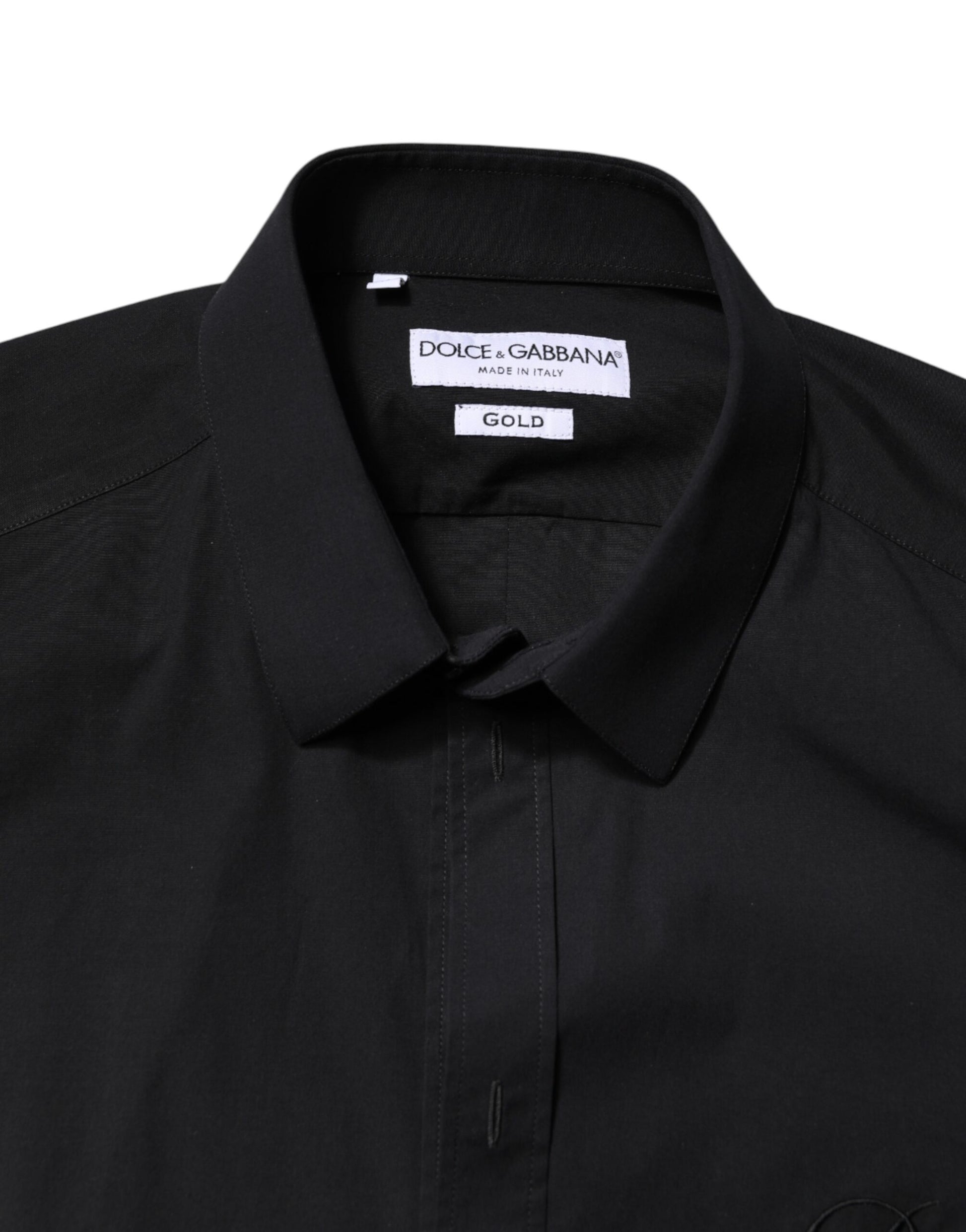 Dolce & Gabbana Black GOLD Cotton Men Dress Formal Shirt