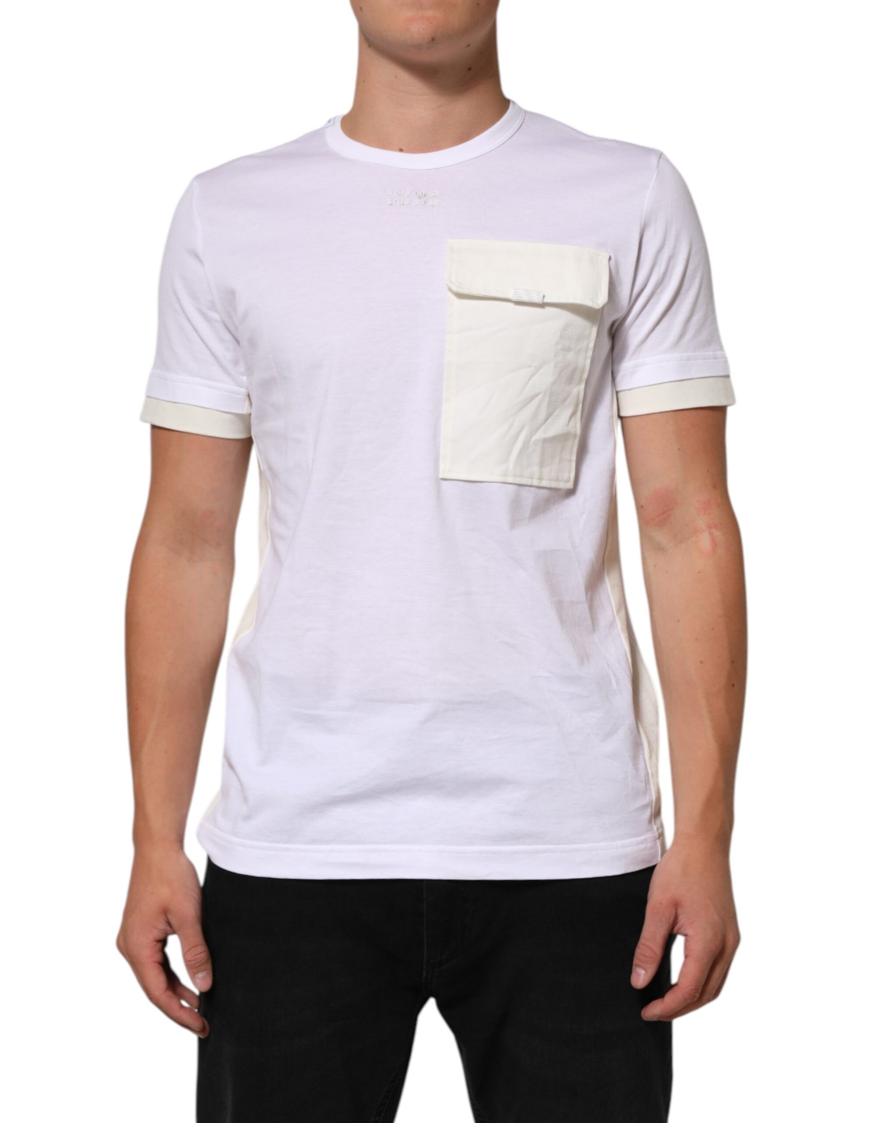 Dolce & Gabbana White Cotton Pocket Short Sleeves T-shirt | Regal Royce