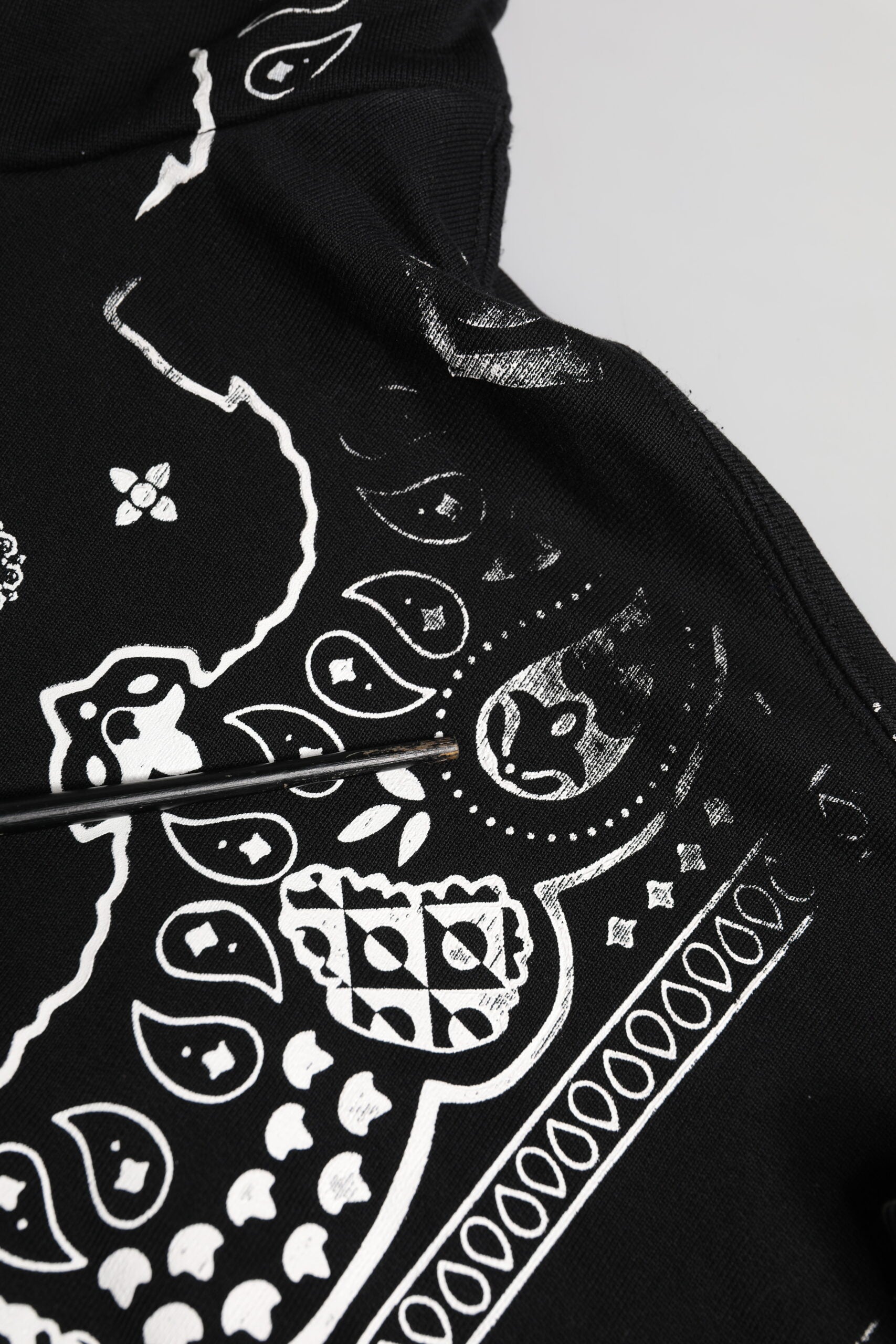 Dolce & Gabbana Black Bandana Hooded Men Sweatshirt Sweater | Regal Royce