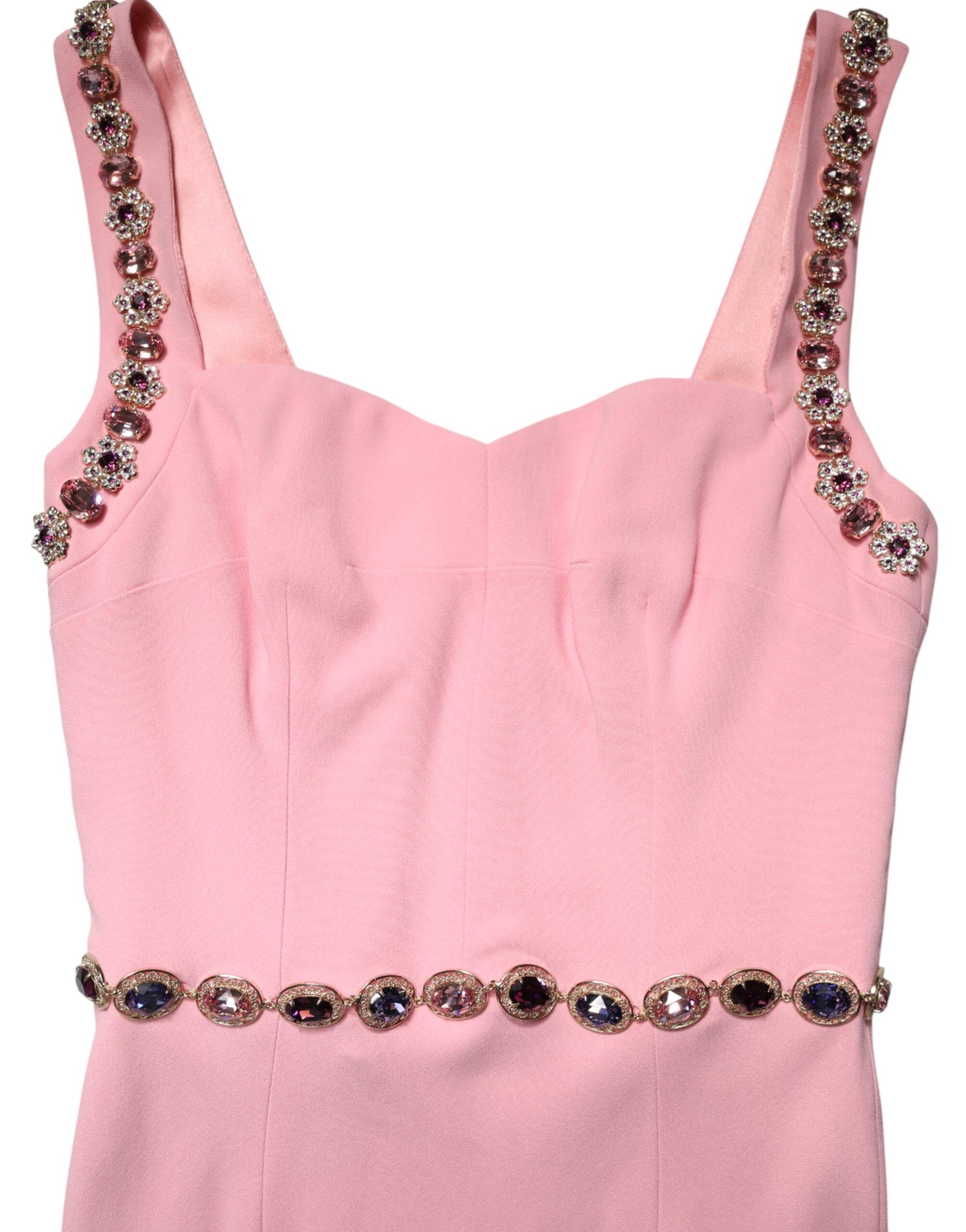 Dolce & Gabbana Pink Crystal Sheath Mermaid Long Gown Dress | Regal Royce