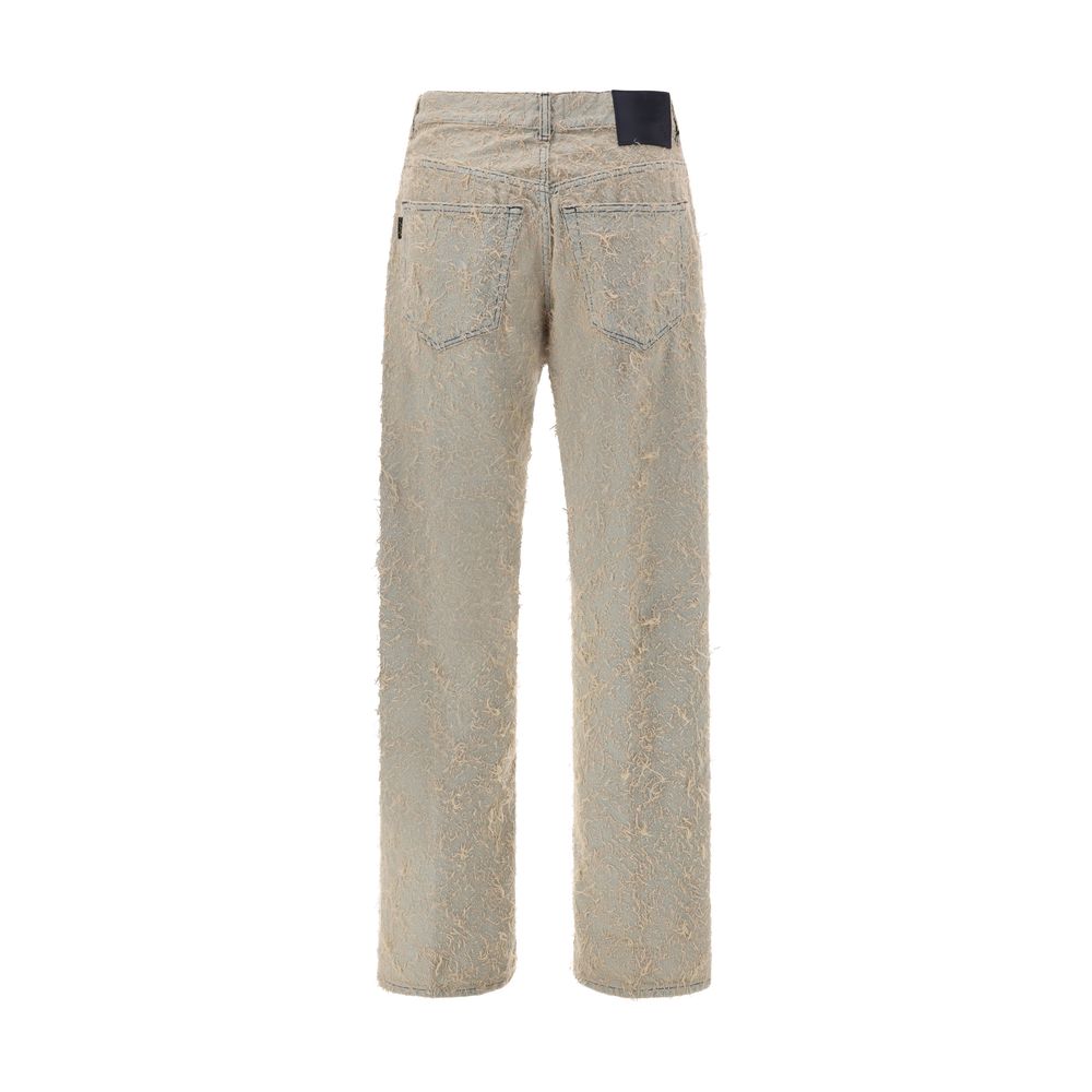 Haikure Light Blue Cotton Straight-Leg Jeans | Regal Royce