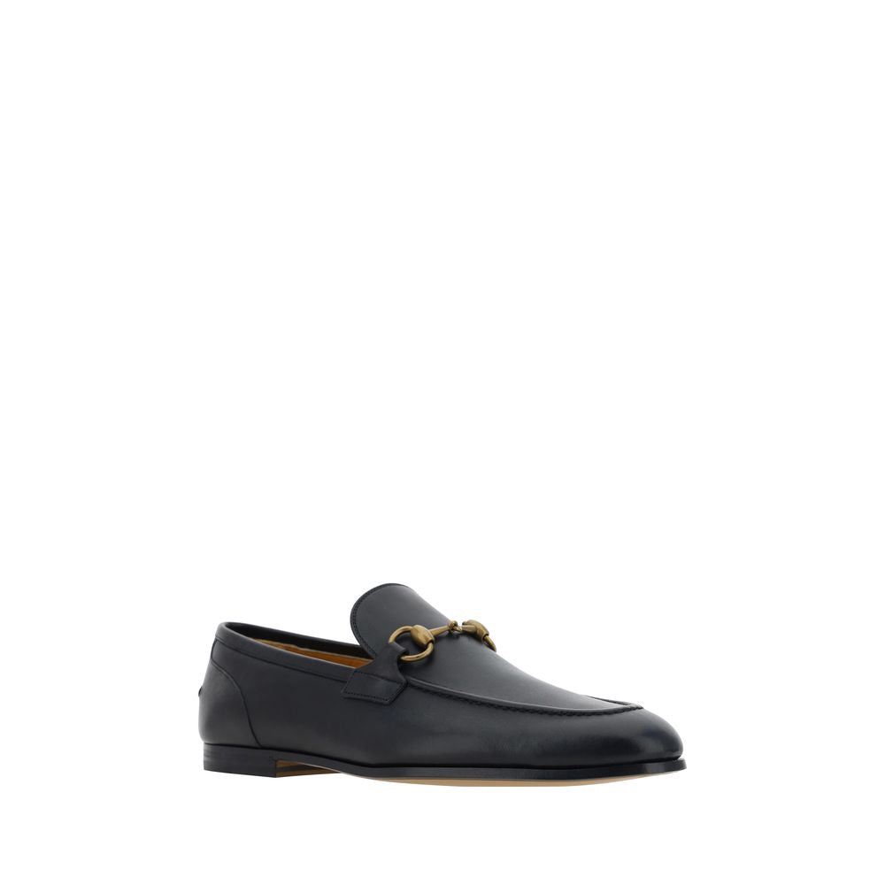 Gucci Black Calf Leather Bos Taurus Slip-On Loafers | Regal Royce