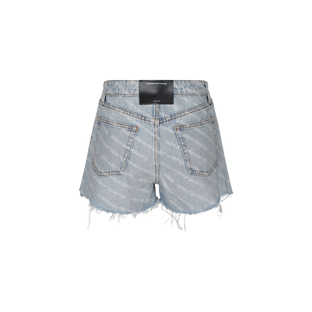 Alexander Wang Blue Cotton Bermuda Shorts