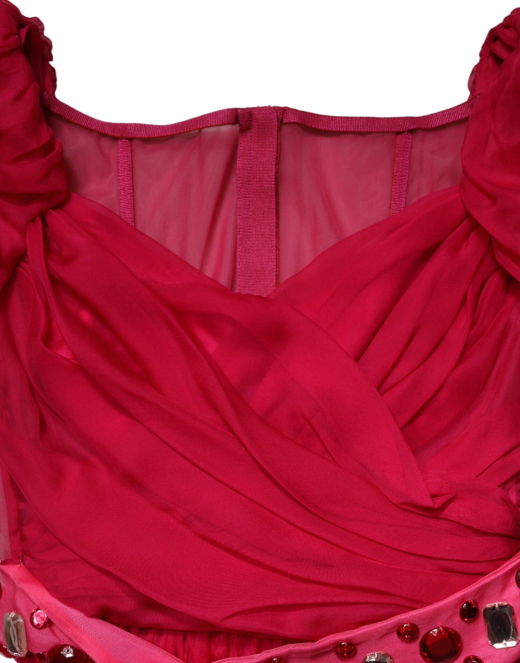 Dolce & Gabbana Pink Silk Embellished A-line Midi Dress | Regal Royce