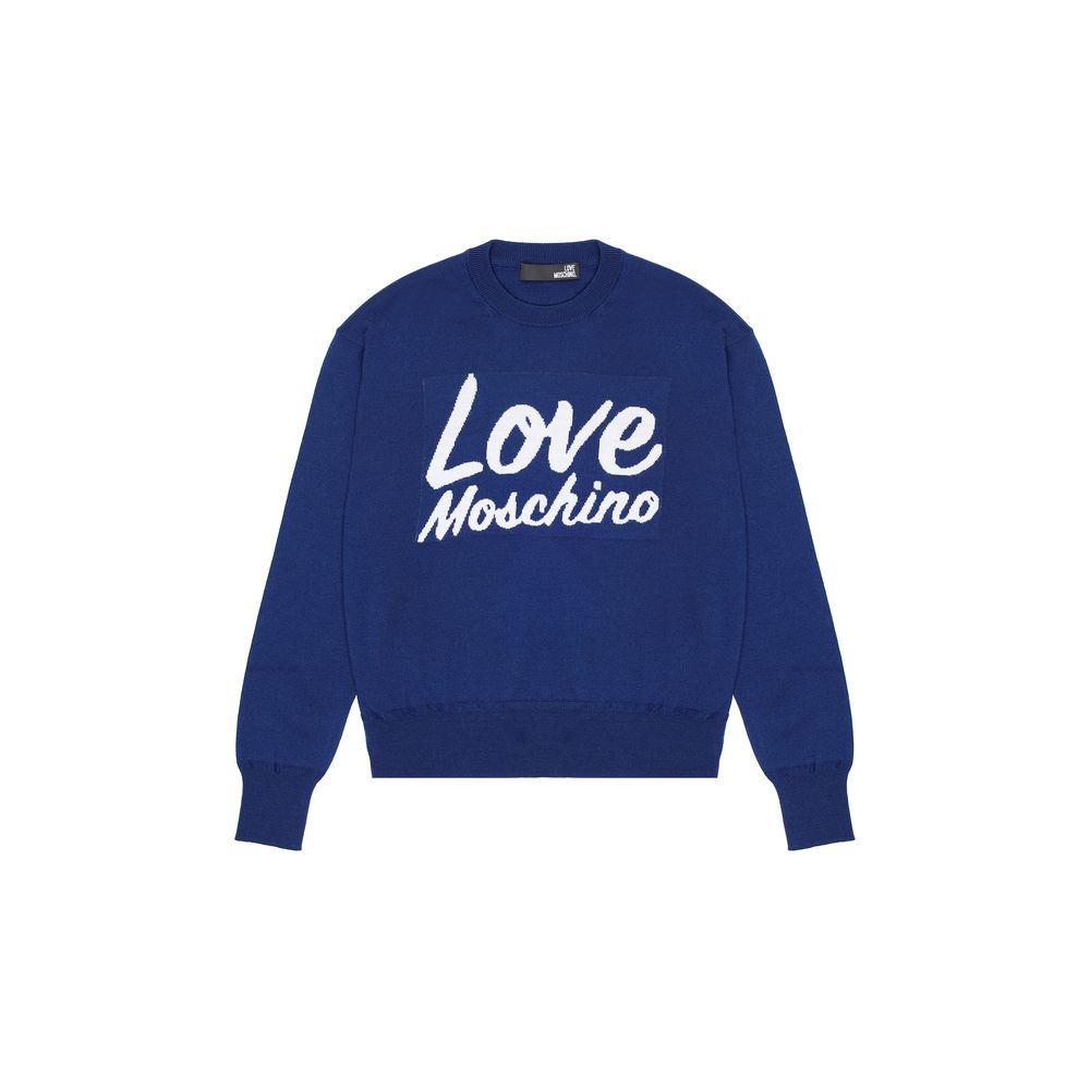 Love Moschino Blue Wool Sweatshirt | Regal Royce