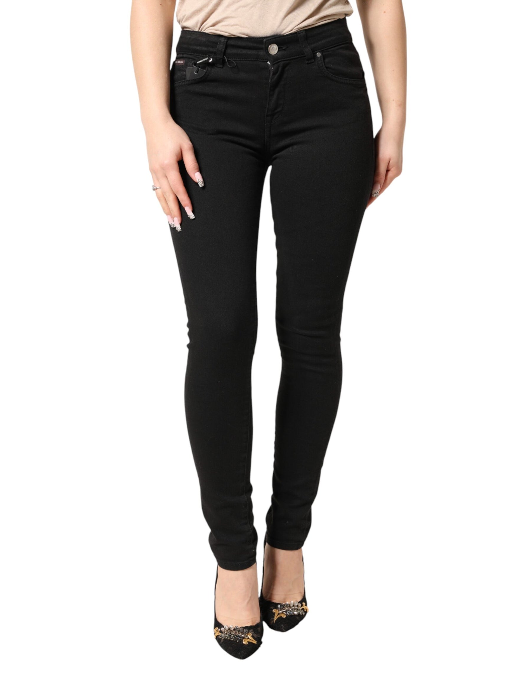 Dolce & Gabbana Black Cotton Stretch Skinny Denim Jeans | Regal Royce