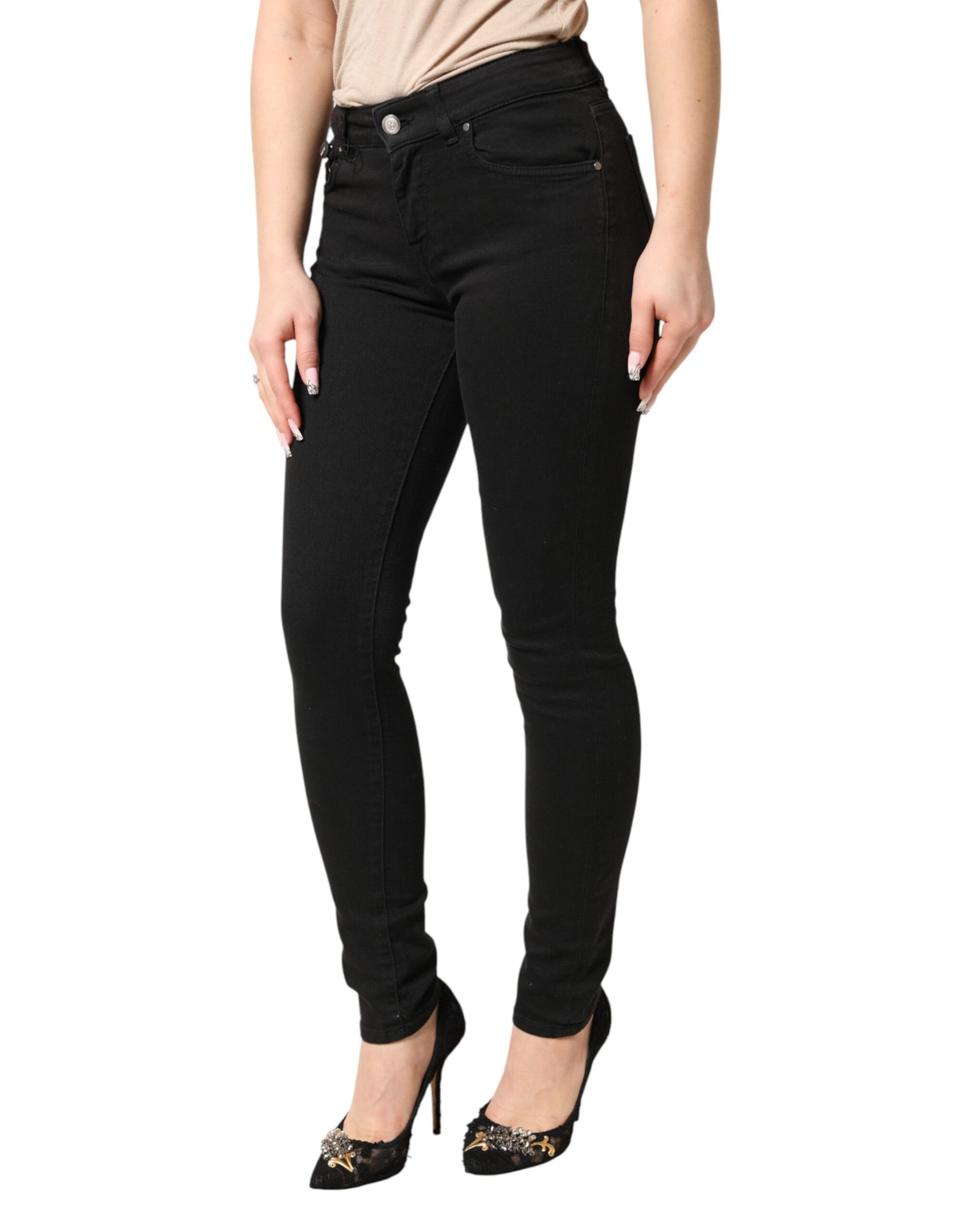 Dolce & Gabbana Black Cotton Stretch Skinny Denim Jeans | Regal Royce