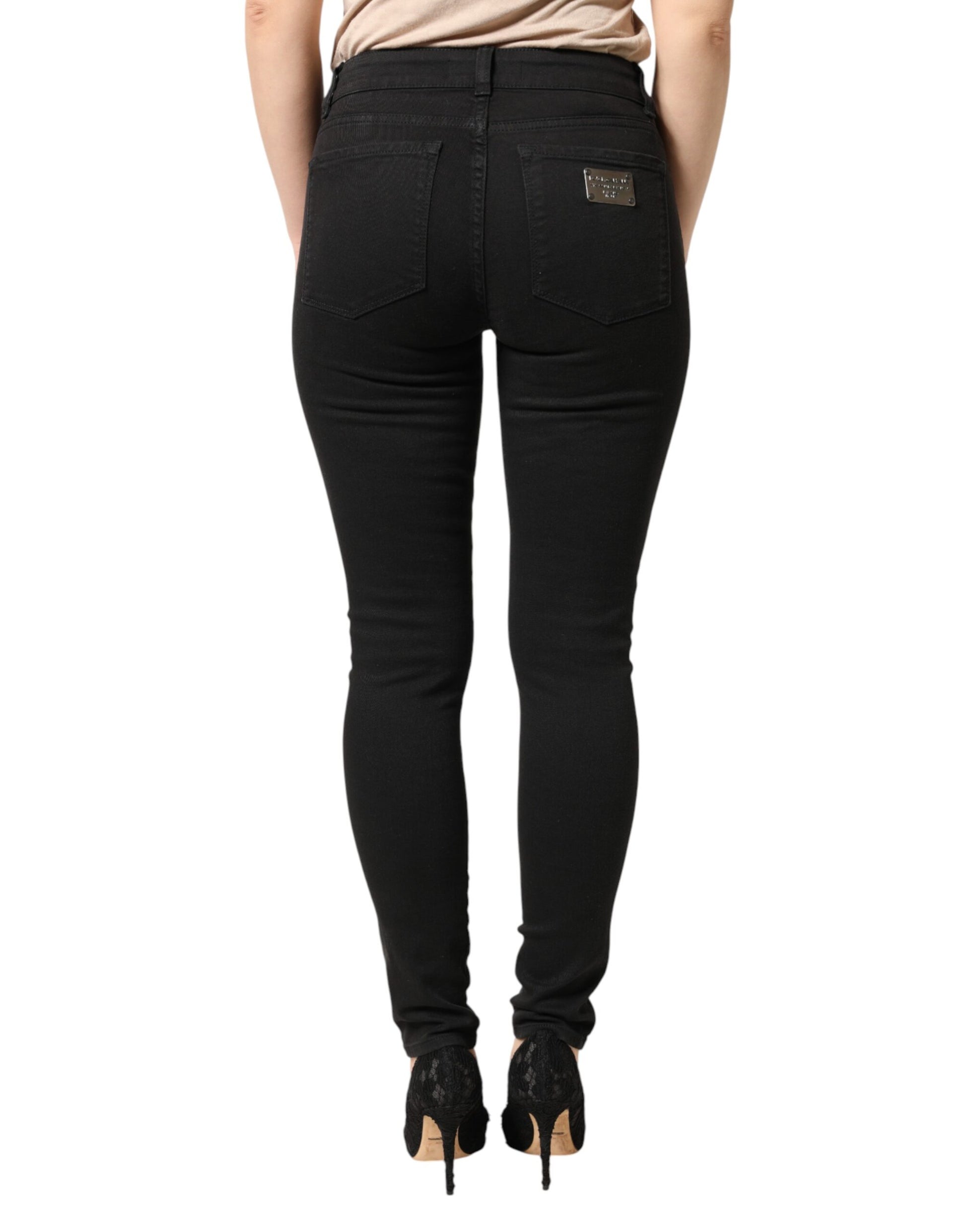 Dolce & Gabbana Black Cotton Stretch Skinny Denim Jeans | Regal Royce