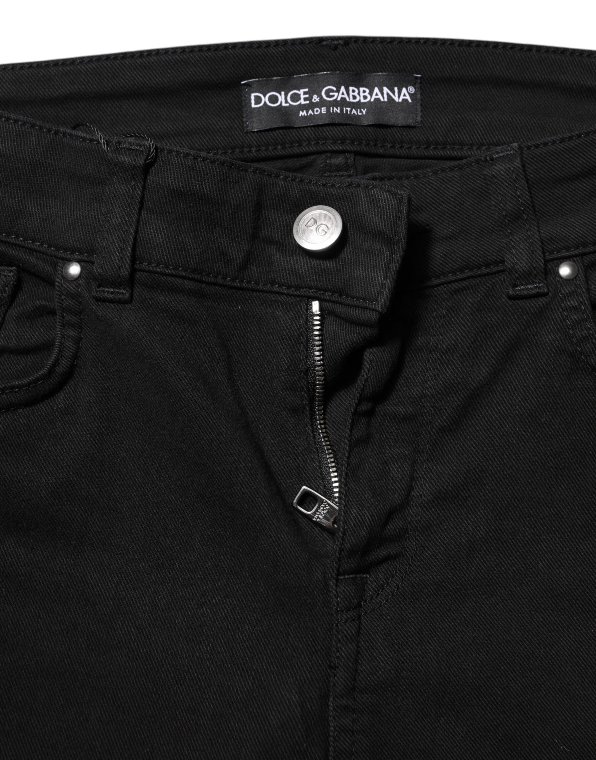 Dolce & Gabbana Black Cotton Casual Skinny Denim Jeans | Regal Royce