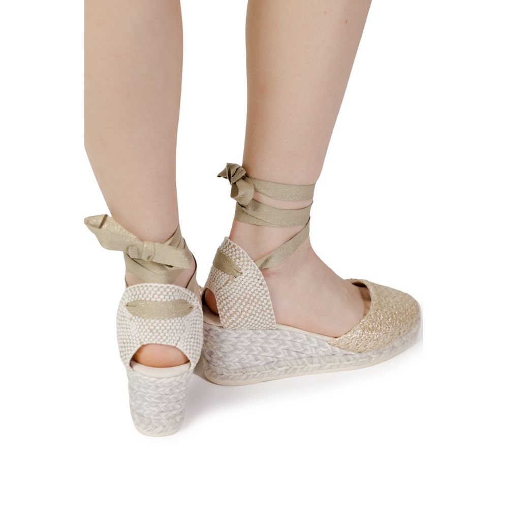Espadrilles Gray Cotton High Heel Pumps | Regal Royce