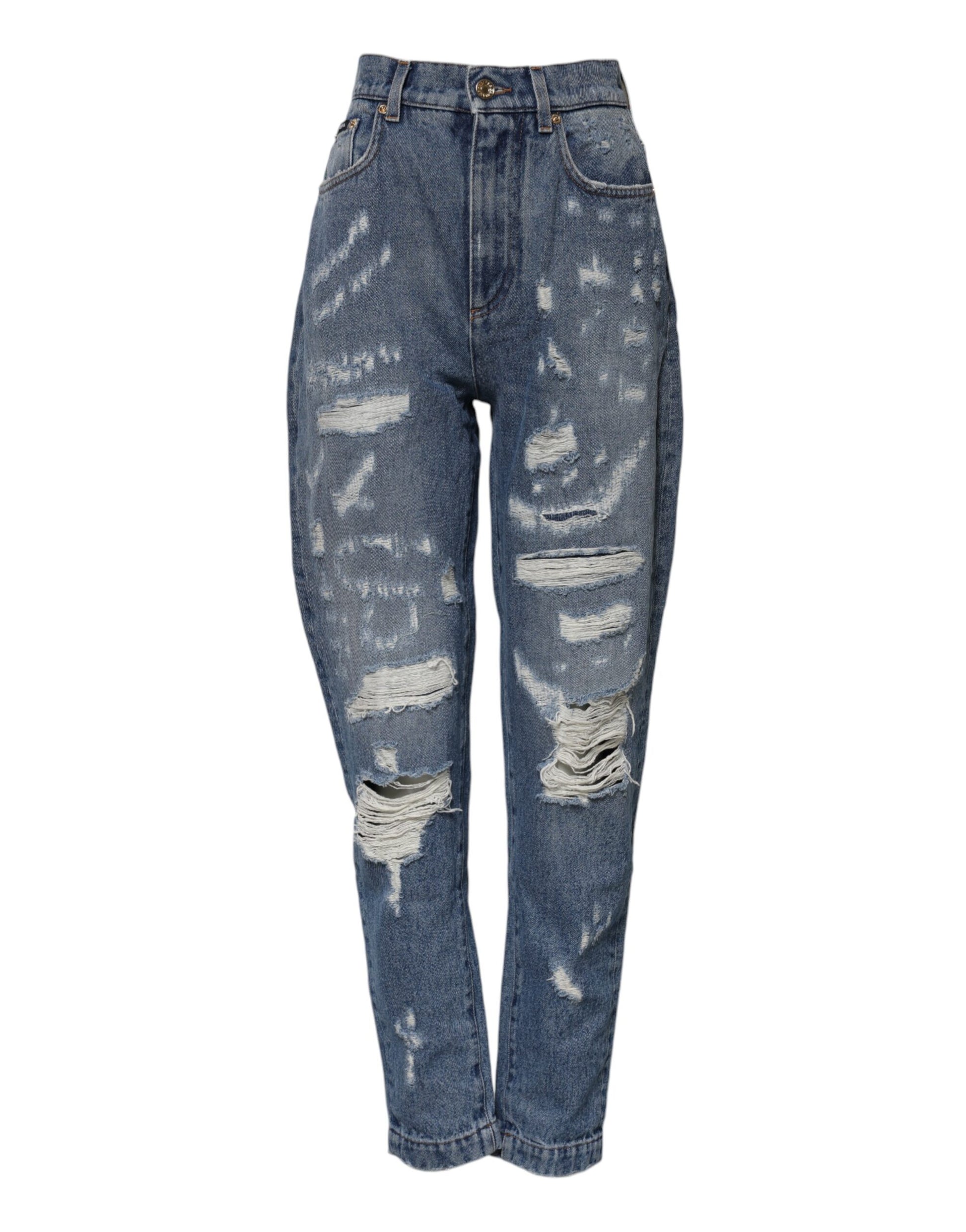 Dolce & Gabbana Blue Distressed Cotton AMBER Denim Jeans | Regal Royce