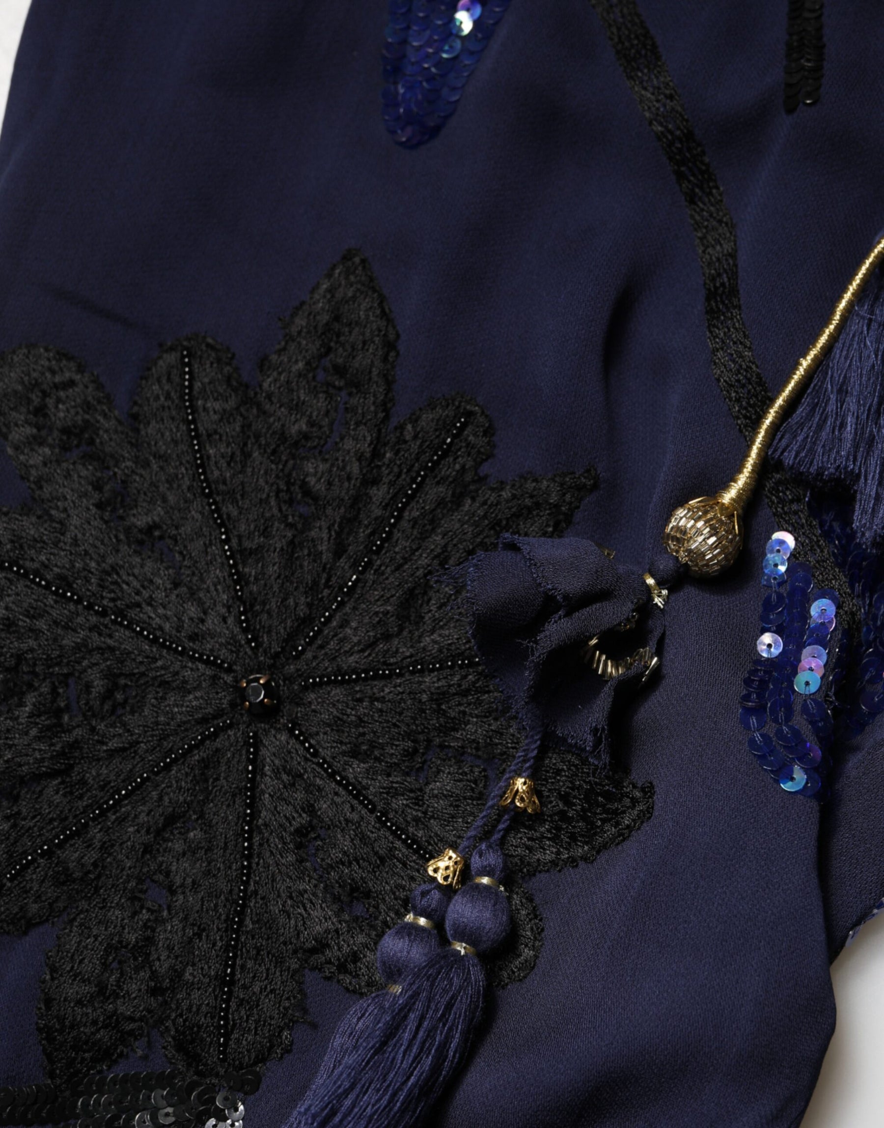 Christian Pellizzari Blue Sequined Tapered Trouser Pants | Regal Royce