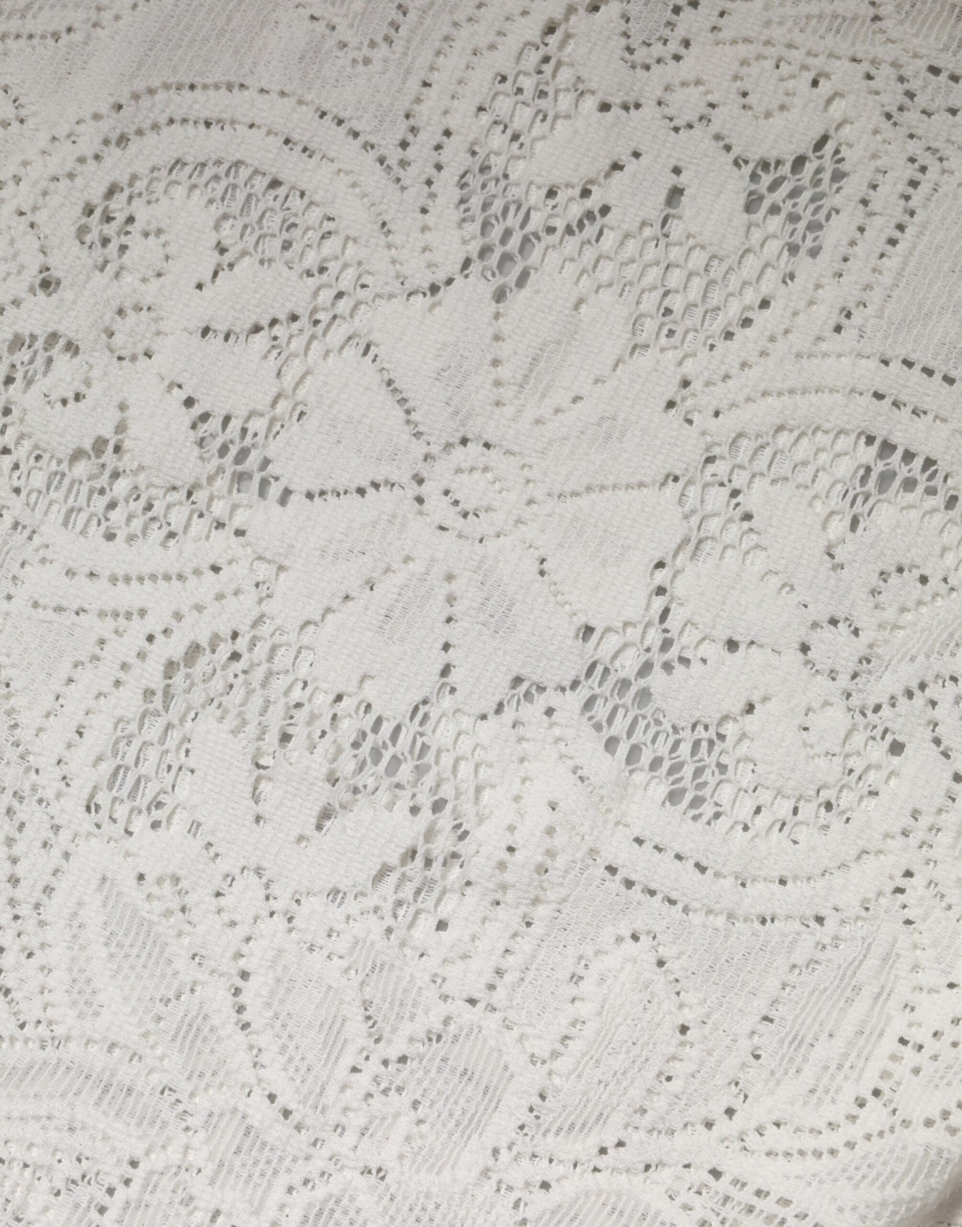 Dolce & Gabbana White Embroidery Lace Cotton Blouse Top | Regal Royce