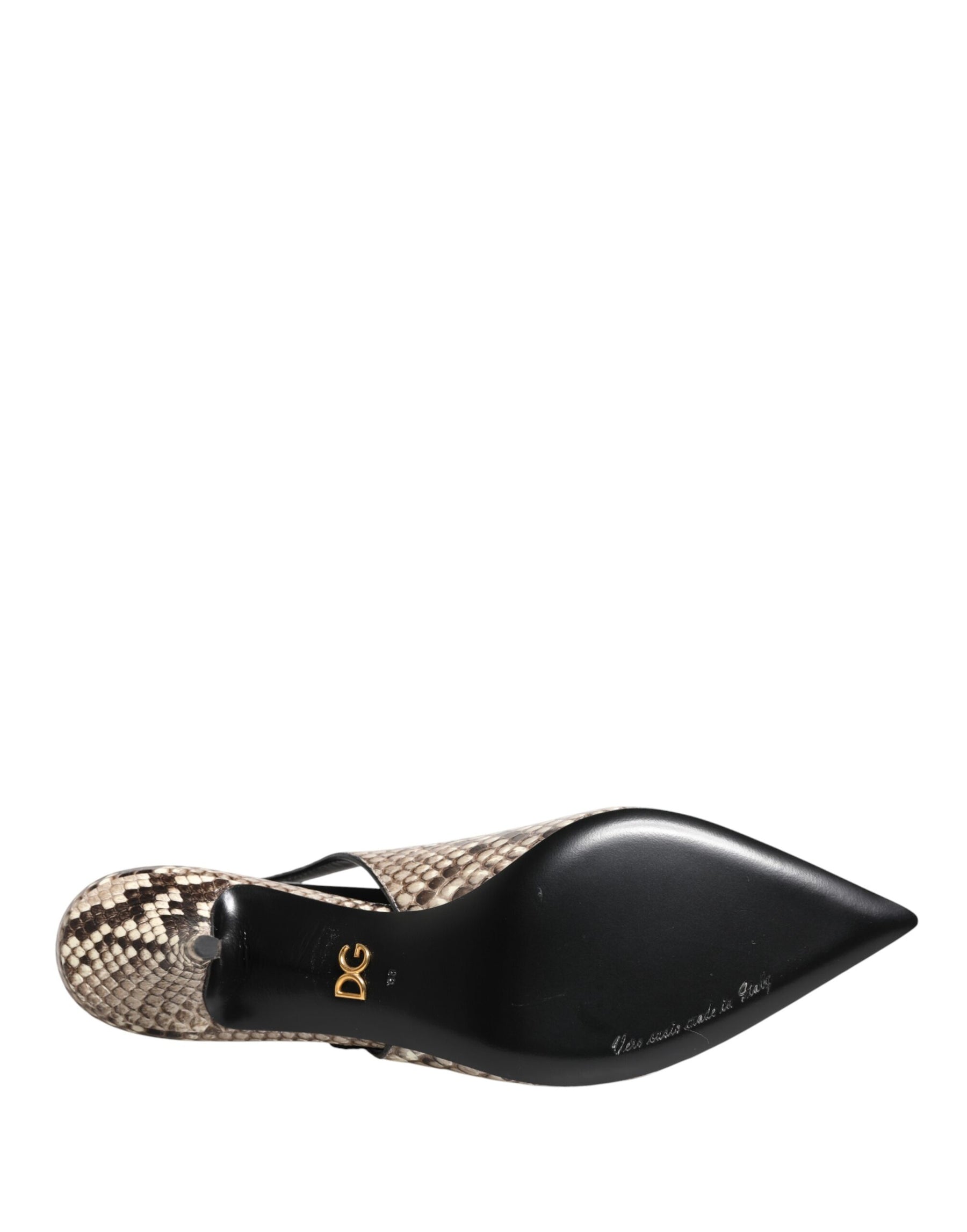 Dolce & Gabbana Multicolor Leather Heels Slingback Shoes | Regal Royce