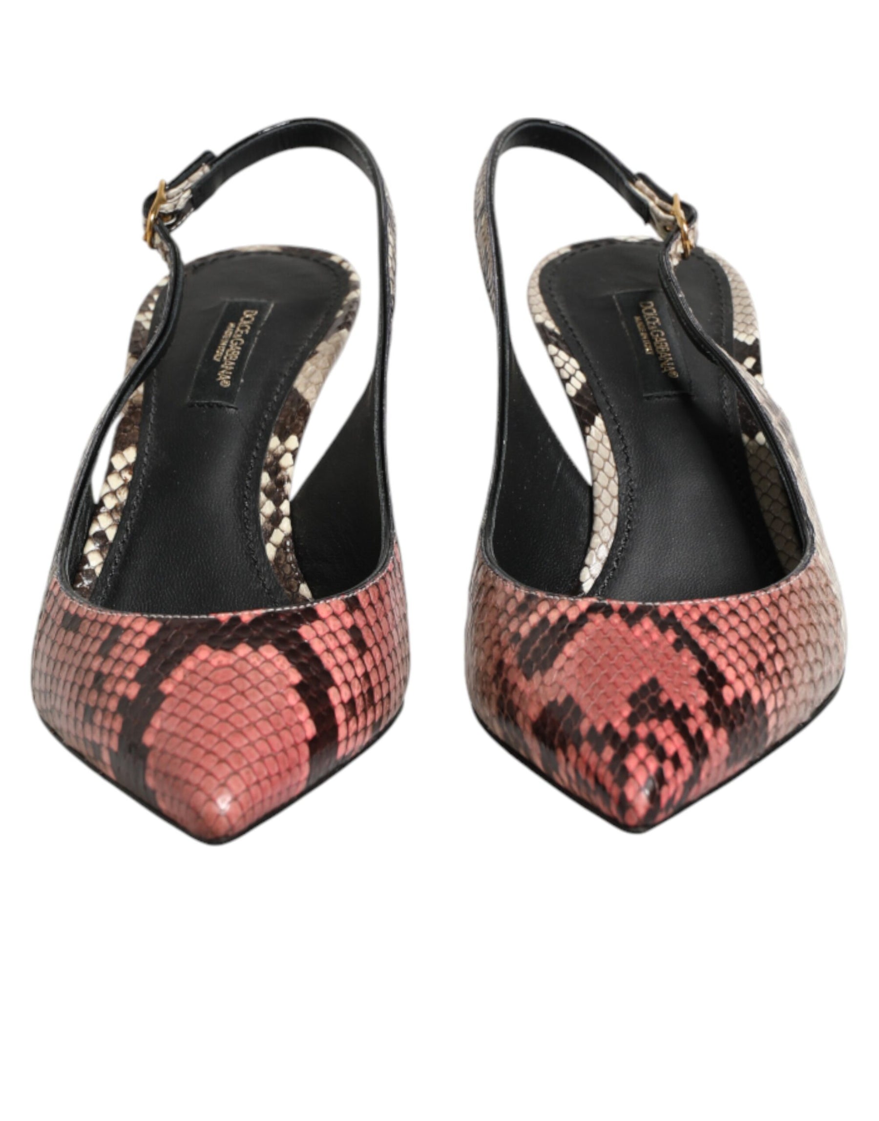 Dolce & Gabbana Multicolor Leather Heels Slingback Shoes | Regal Royce