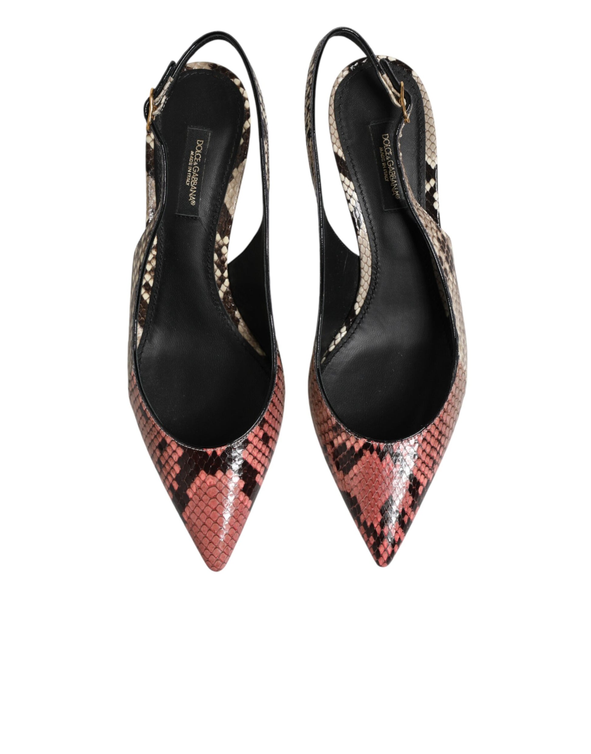 Dolce & Gabbana Multicolor Leather Heels Slingback Shoes | Regal Royce
