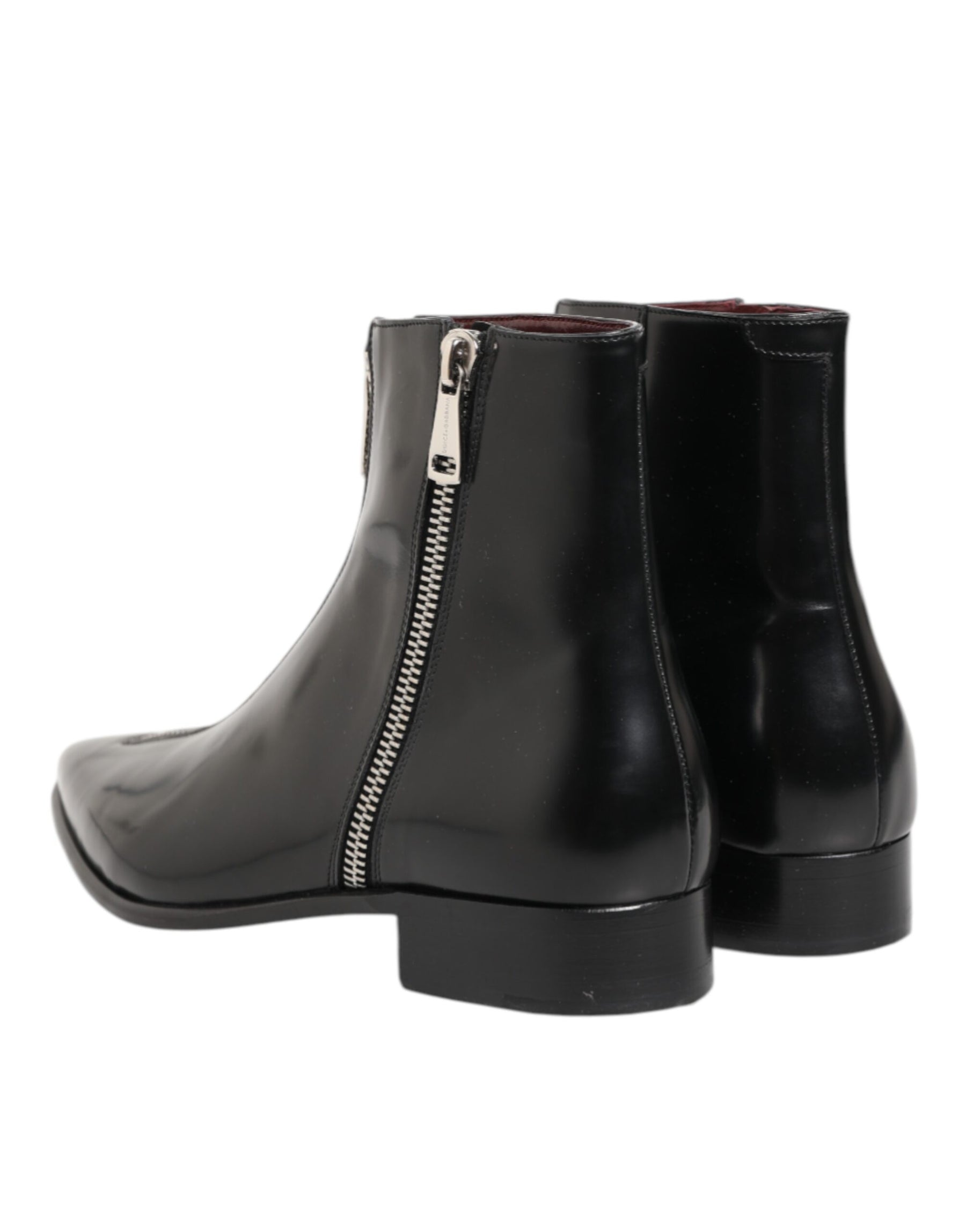 Dolce & Gabbana Black Leather Chelsea Short Ankle Boots Shoes | Regal Royce