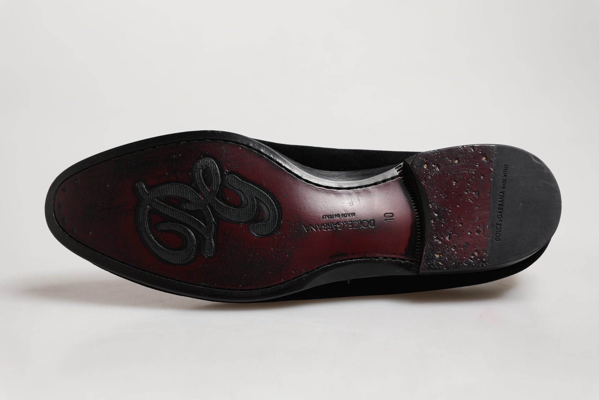 Dolce & Gabbana Black Velvet Slip On Loafers Formal Men Shoes | Regal Royce