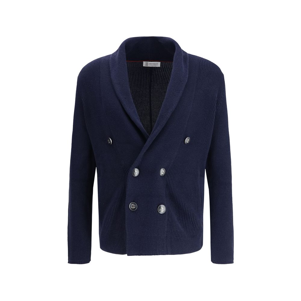 Brunello Cucinelli Blue Cotton Cardigan | Regal Royce