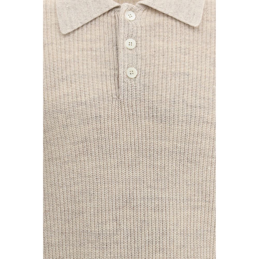 Brunello Cucinelli Beige Cotton Polo Shirt | Regal Royce