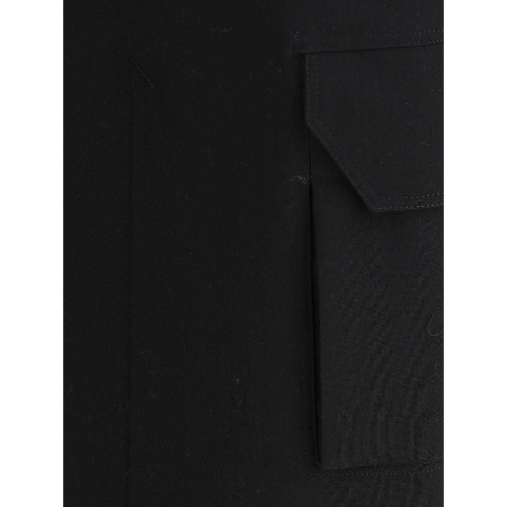 Rick Owens Black Fleece Wool Midi Skirt | Regal Royce