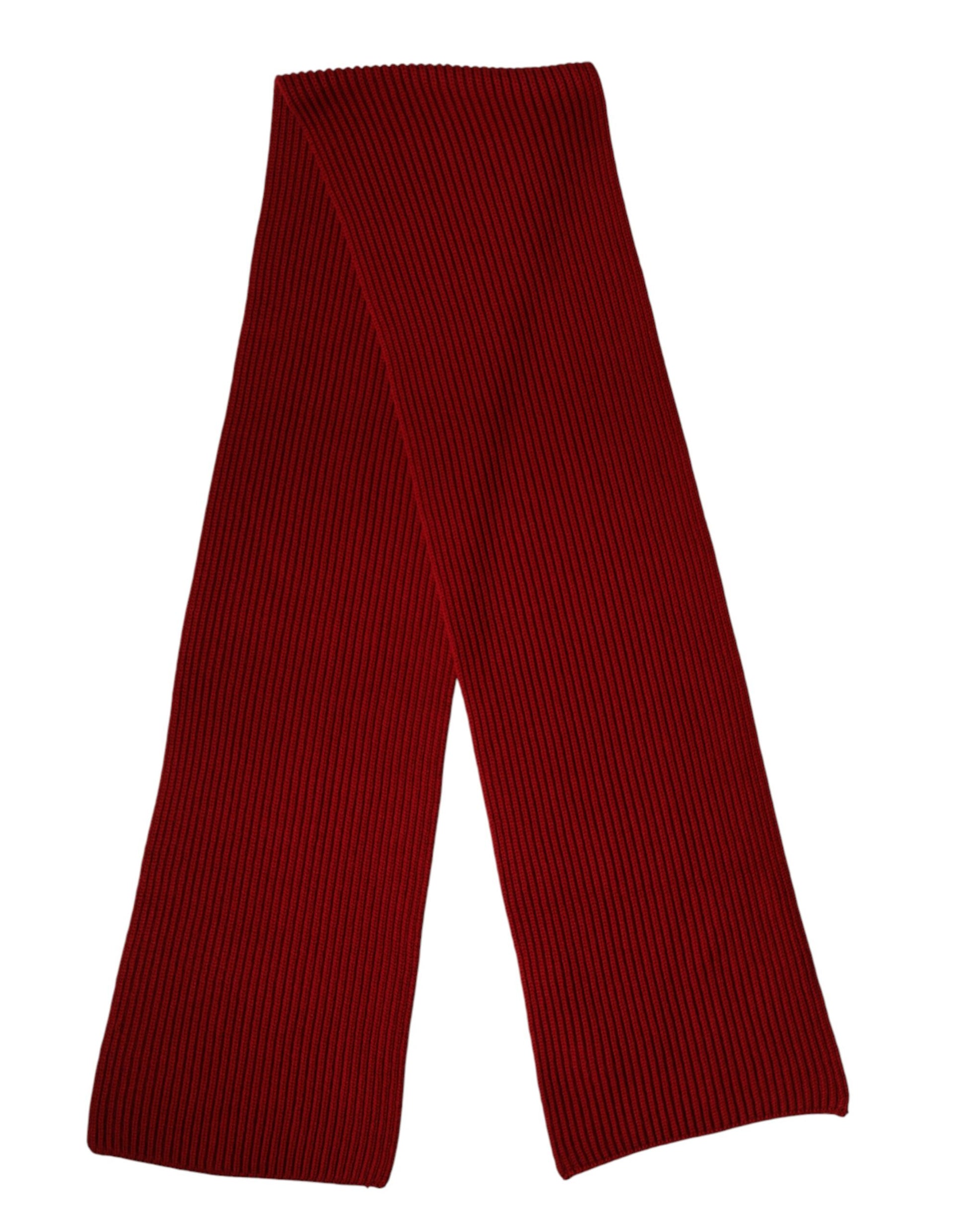 Dolce & Gabbana Red Wool Knitted Neck Wrap Shawl Men Scarf | Regal Royce