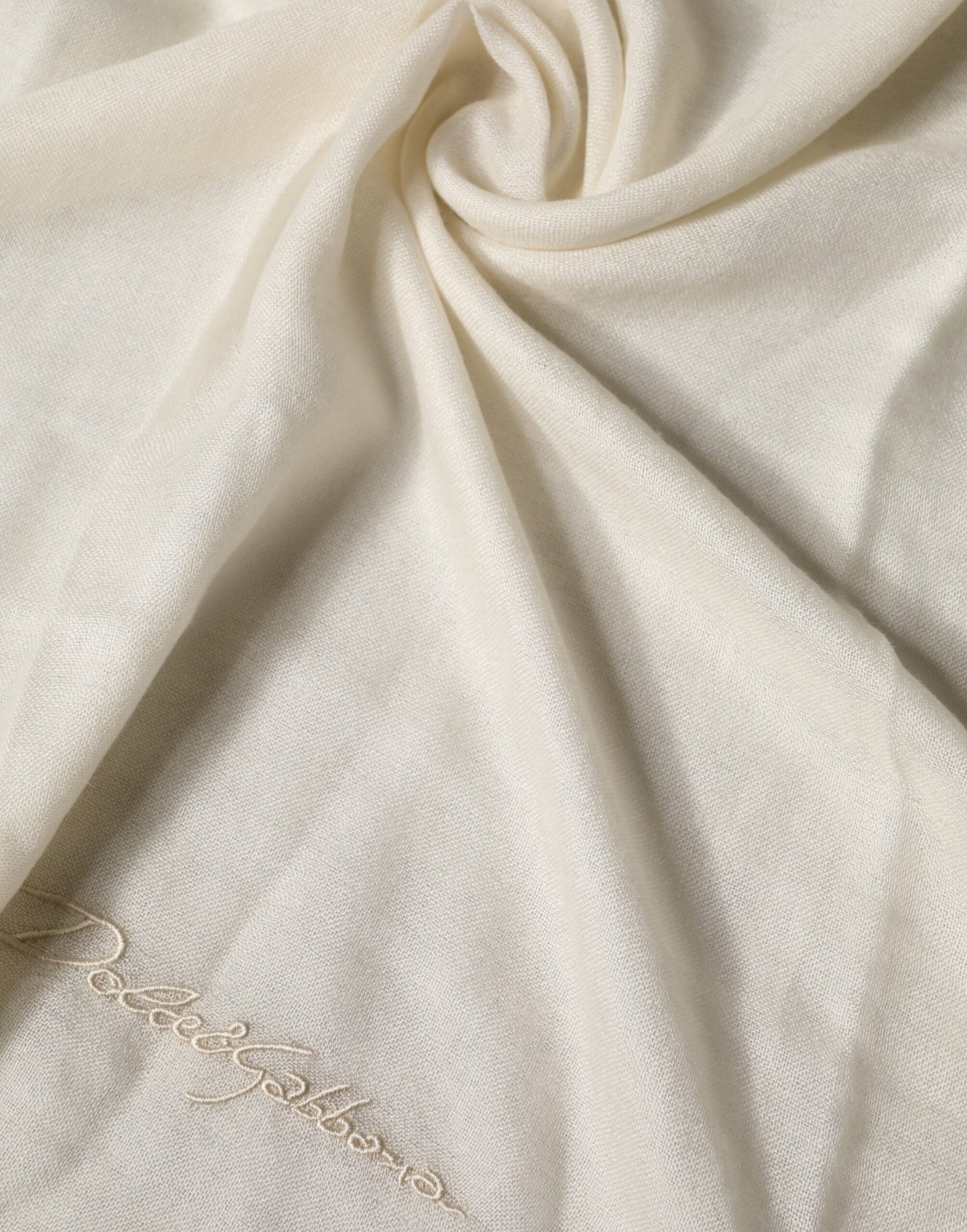 Dolce & Gabbana White Cashmere Knit Neck Wrap Shawl Scarf | Regal Royce