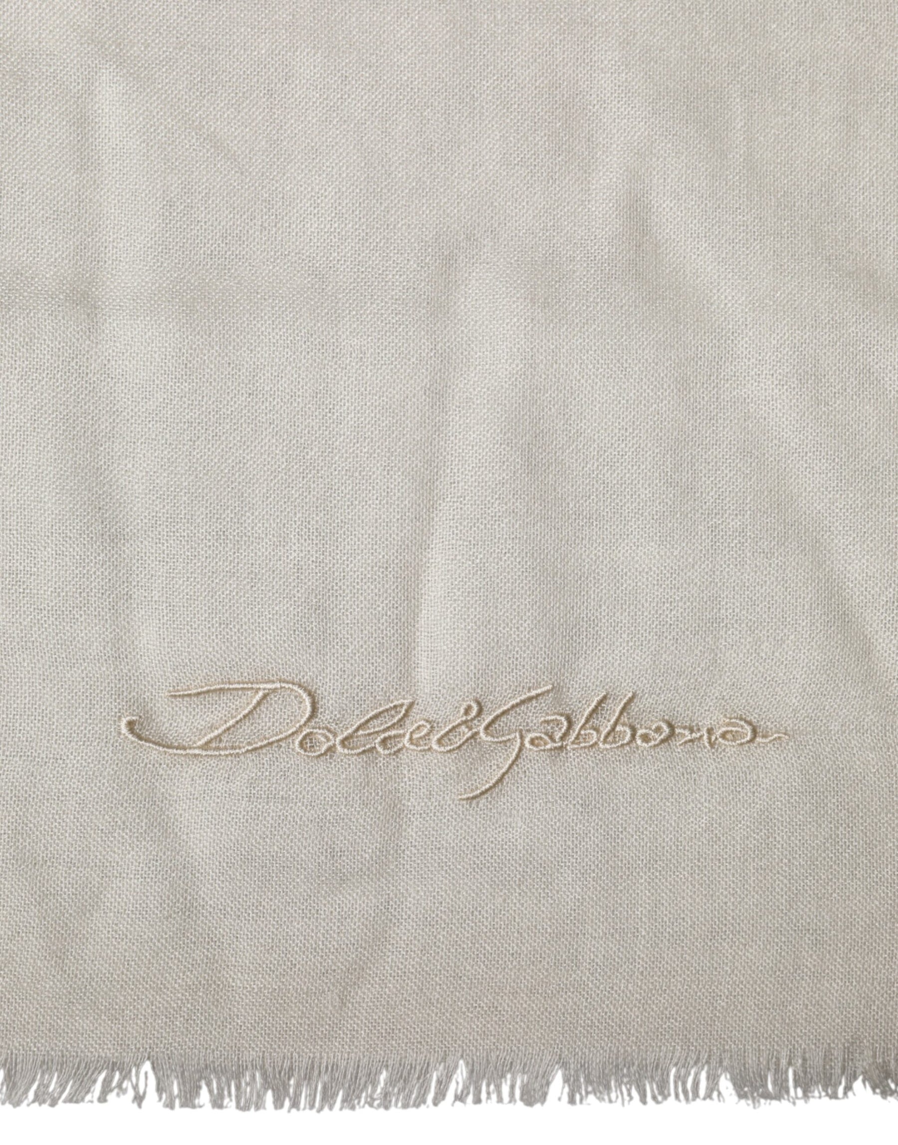 Dolce & Gabbana White Cashmere Knit Neck Wrap Shawl Scarf | Regal Royce