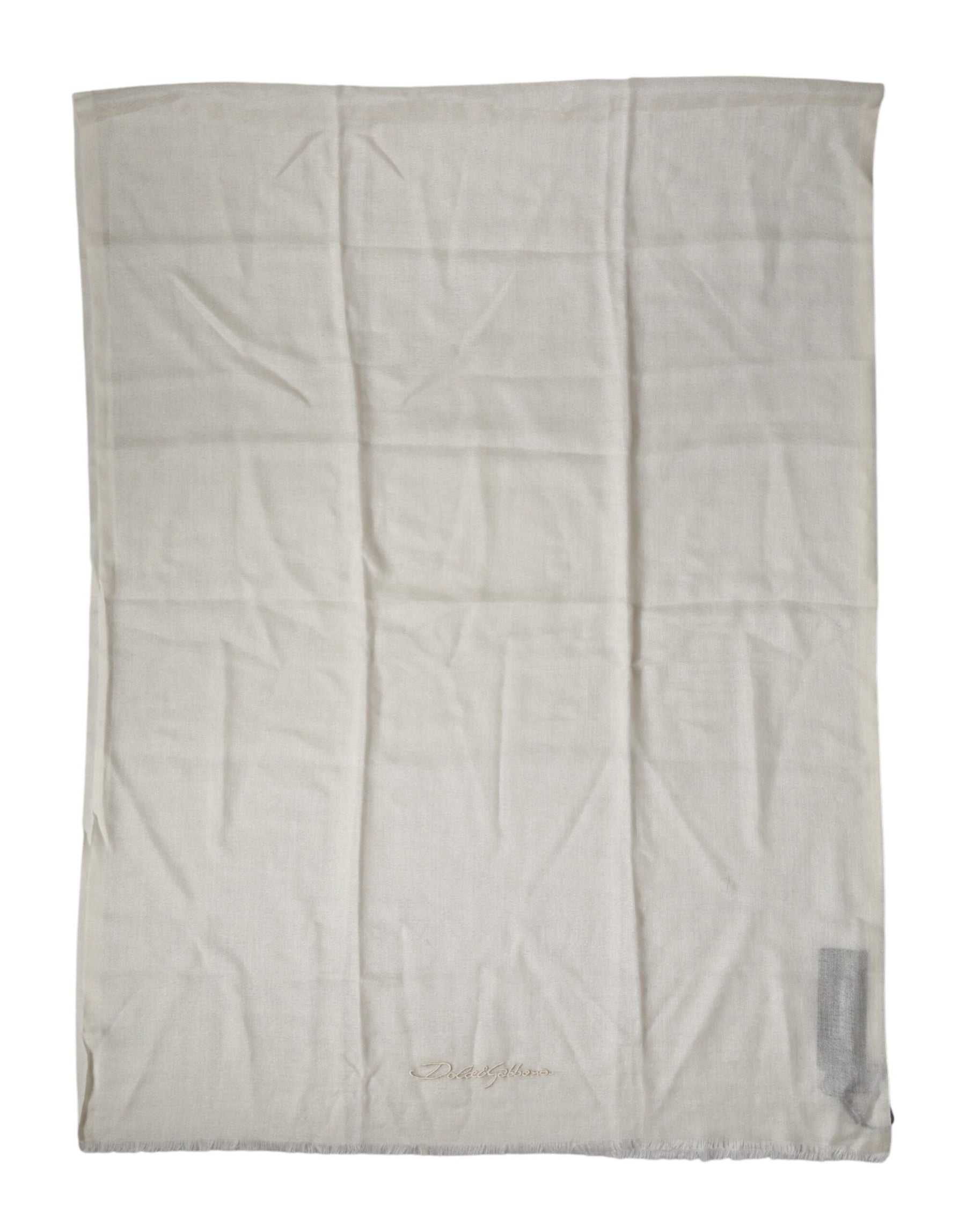 Dolce & Gabbana White Cashmere Knit Neck Wrap Shawl Scarf | Regal Royce