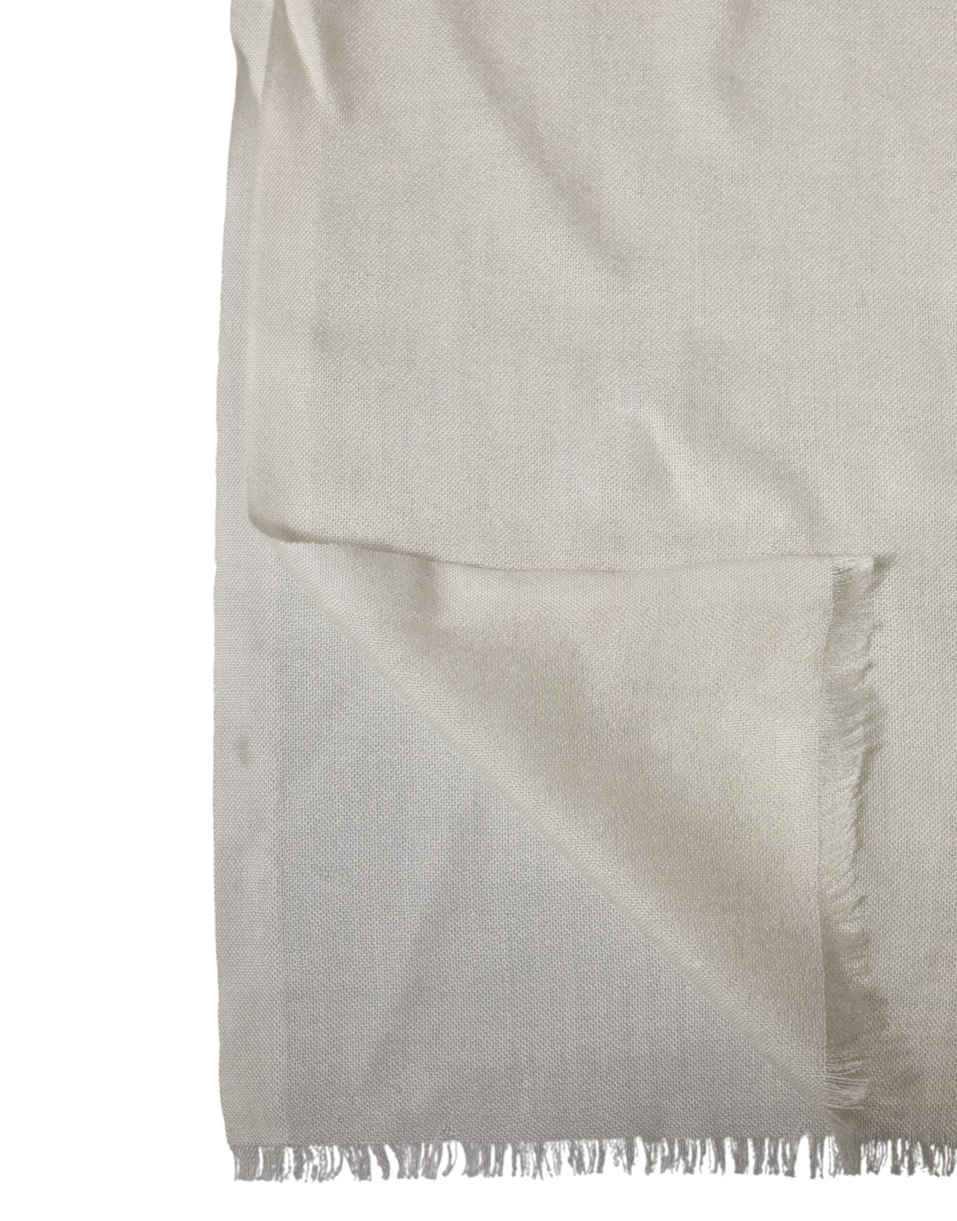 Dolce & Gabbana White Cashmere Knit Neck Wrap Shawl Scarf | Regal Royce