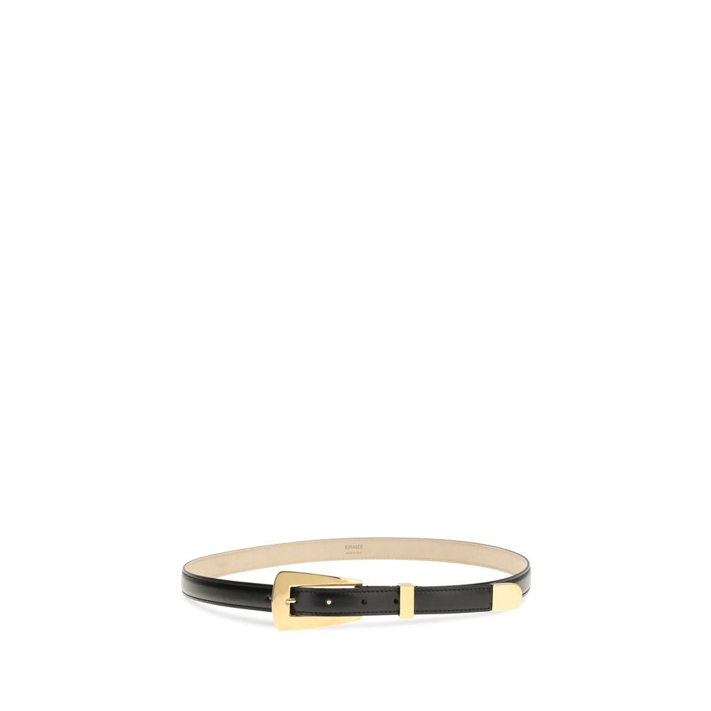 Khaite Black Calf Leather Bos Taurus Regular Belt | Regal Royce