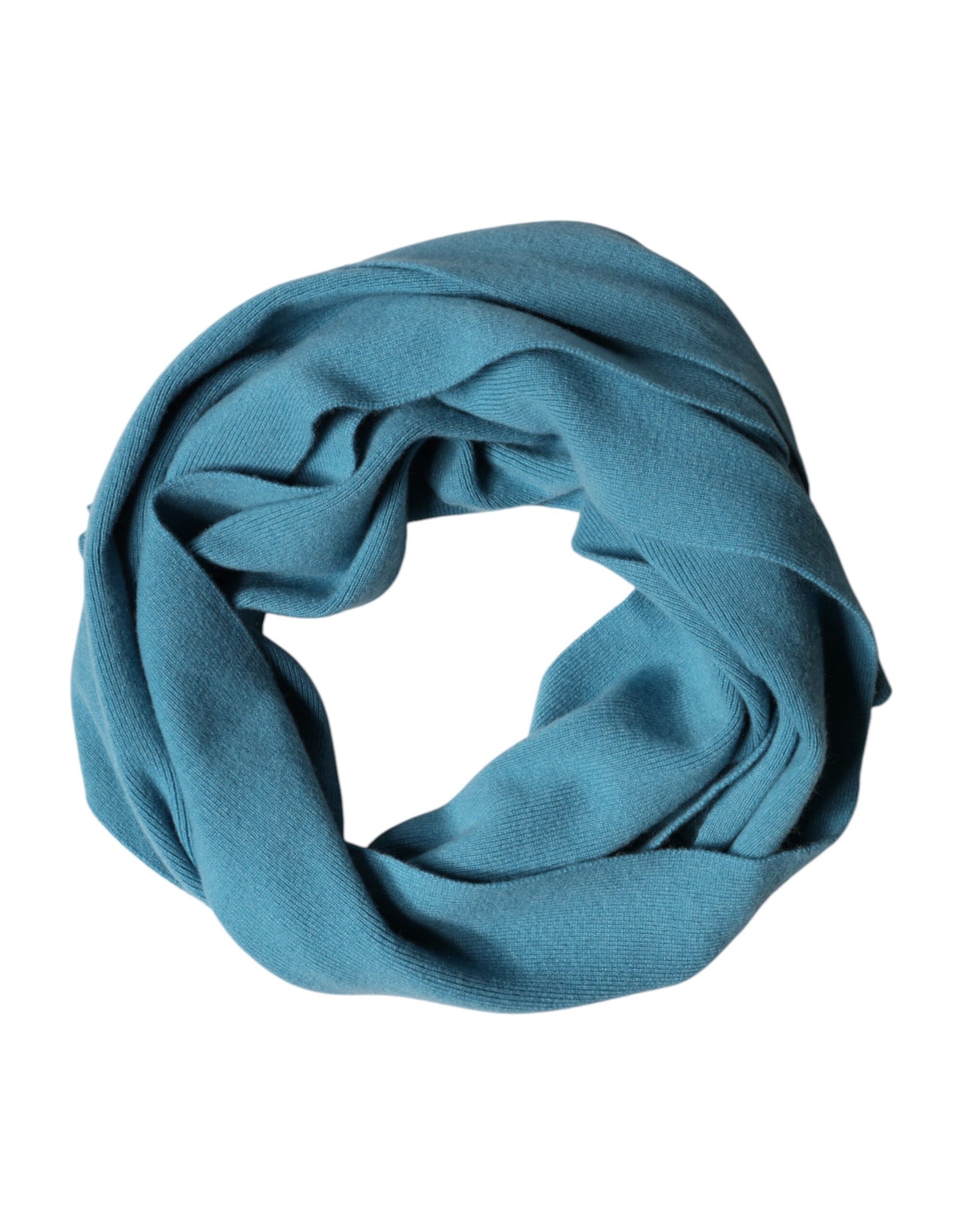 Dolce & Gabbana Blue Cashmere Knit Neck Wrap Shawl Scarf | Regal Royce